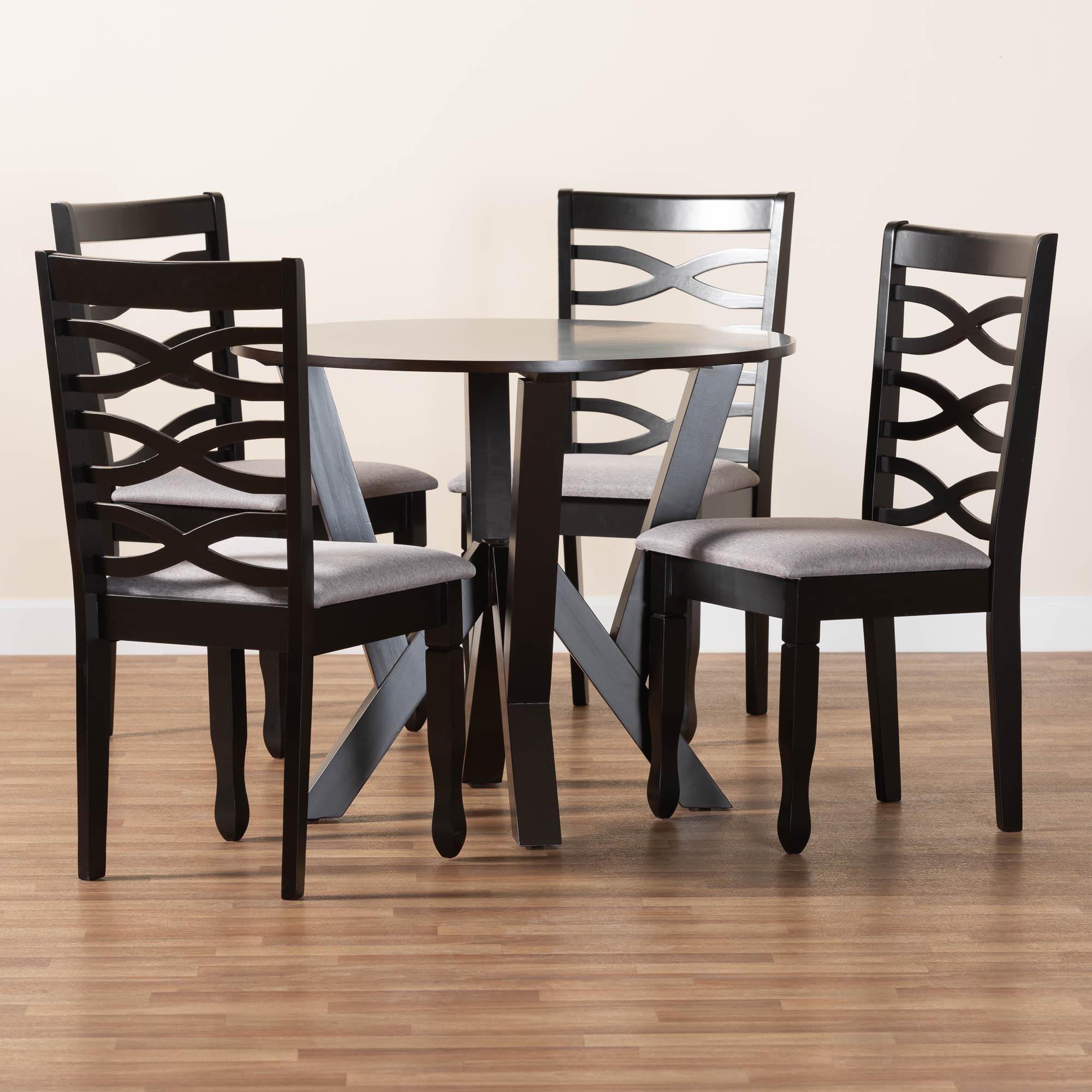 Ariane Modern Fabric and Finished Wood 5-Piece Dining Set