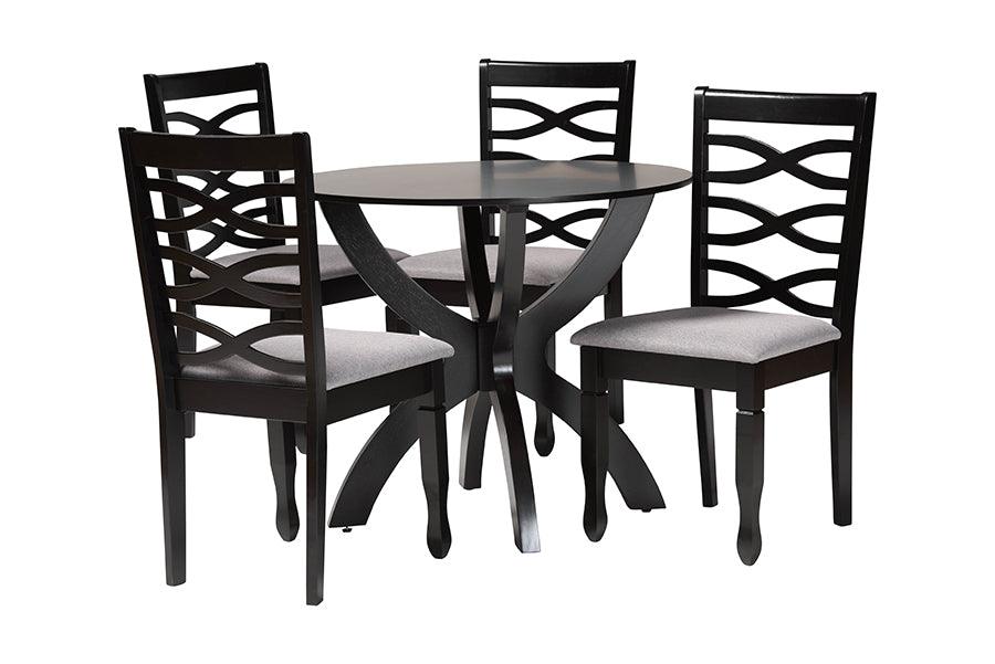 Aspen Modern Fabric and Finished Wood 5-Piece Dining Set