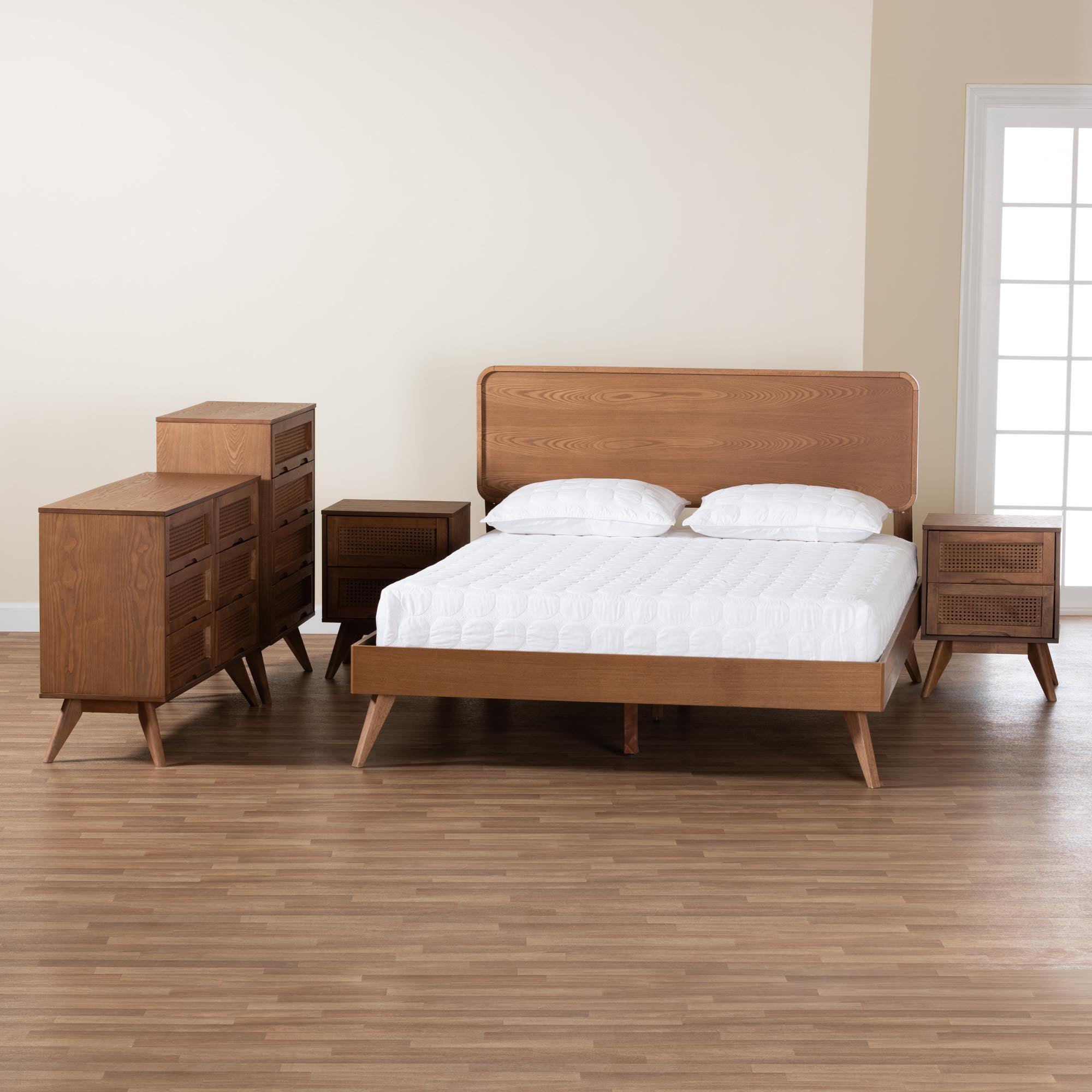 Demeter Mid-Century Modern Finished Wood 5-Piece Bedroom Set