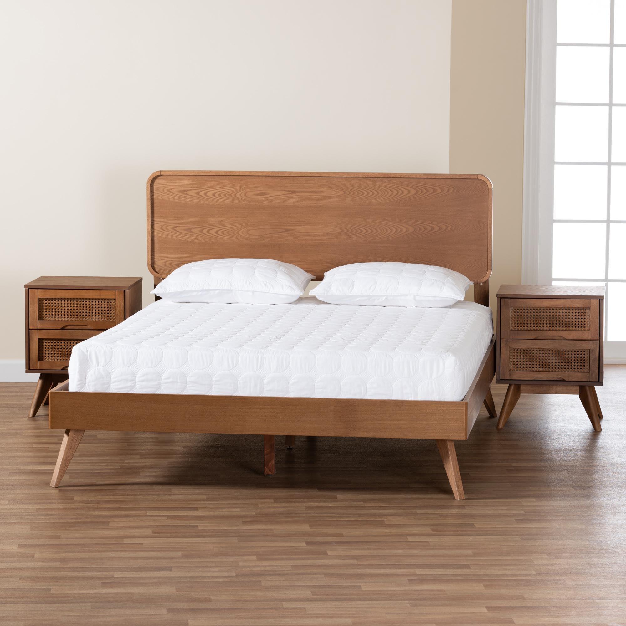 Demeter Mid-Century Modern Finished Wood 3-Piece Bedroom Set