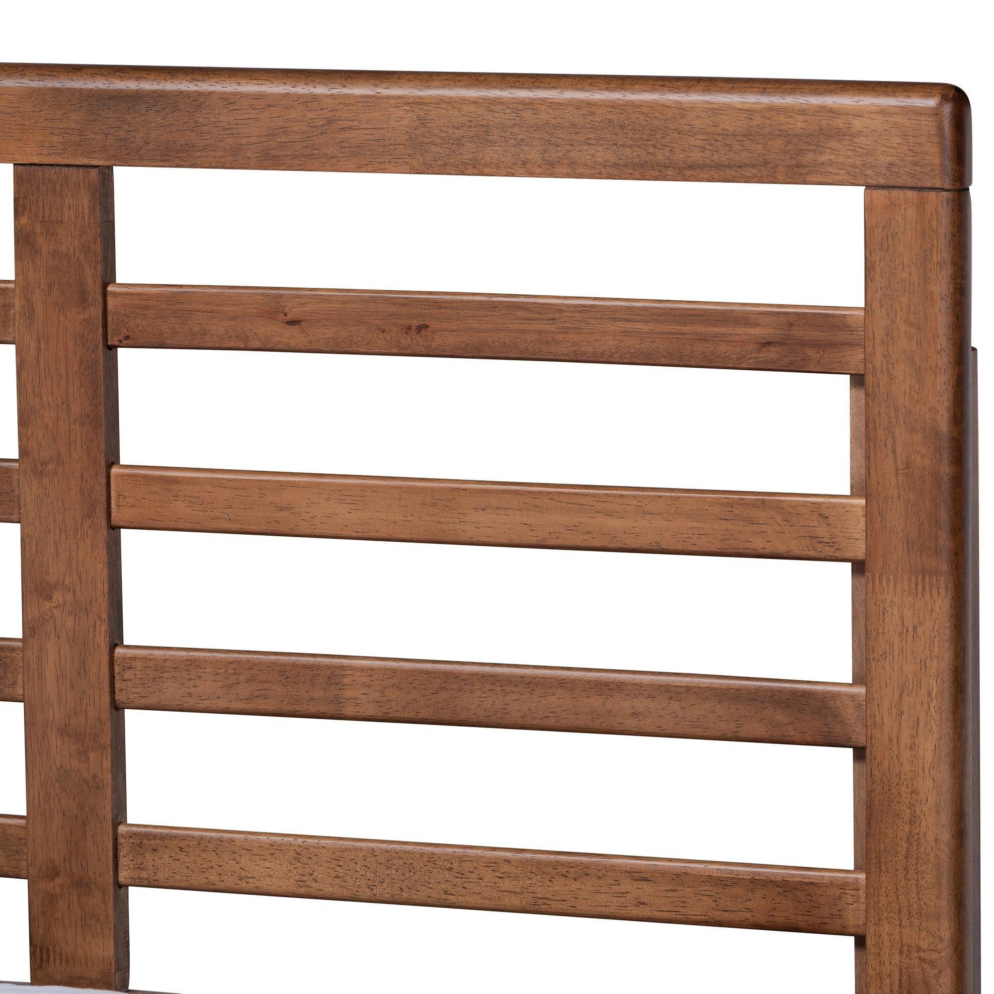 Rina Modern and Contemporary Dark Fabric Upholstered and Ash Finished Wood Platform Bed