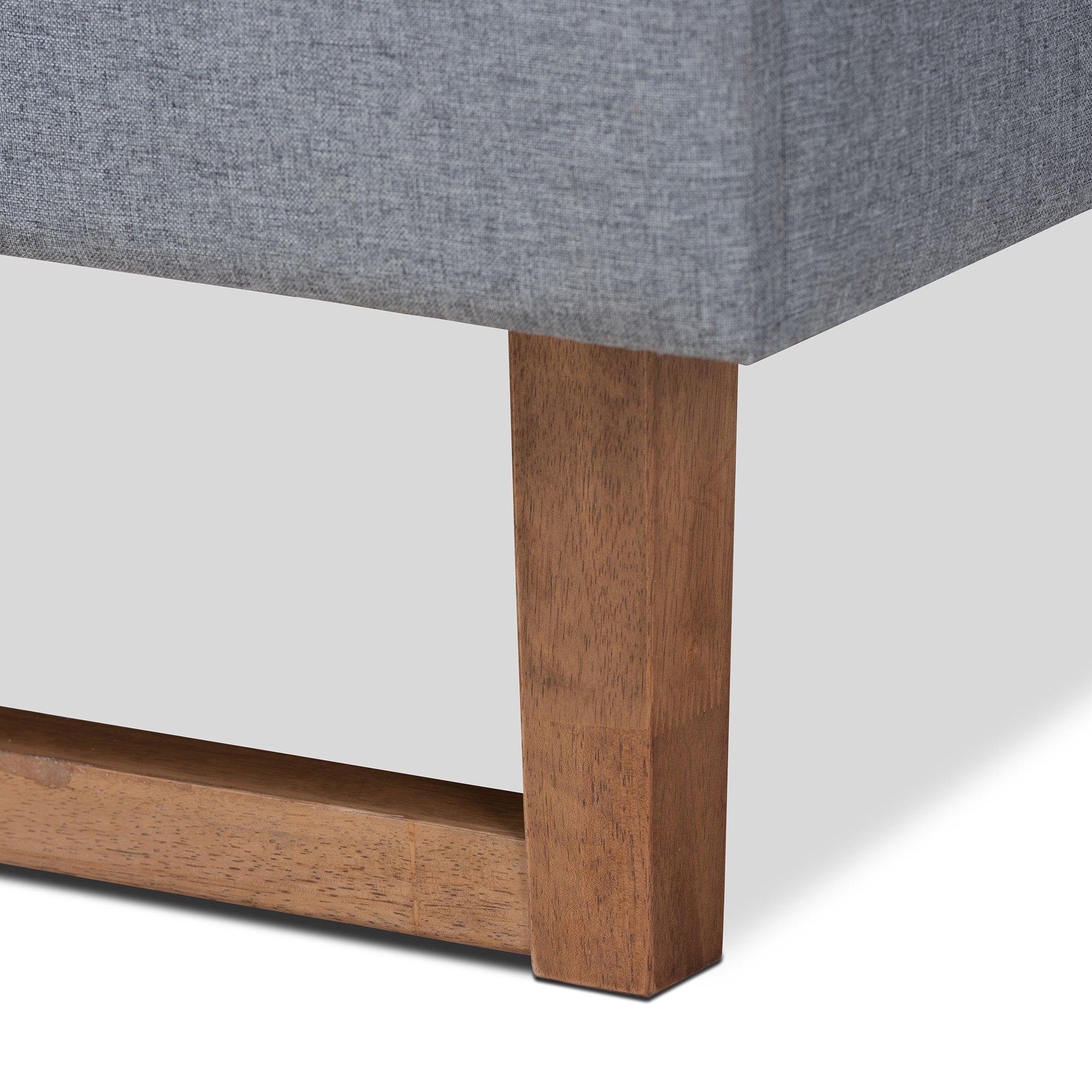 Rina Modern and Contemporary Dark Fabric Upholstered and Ash Finished Wood Platform Bed