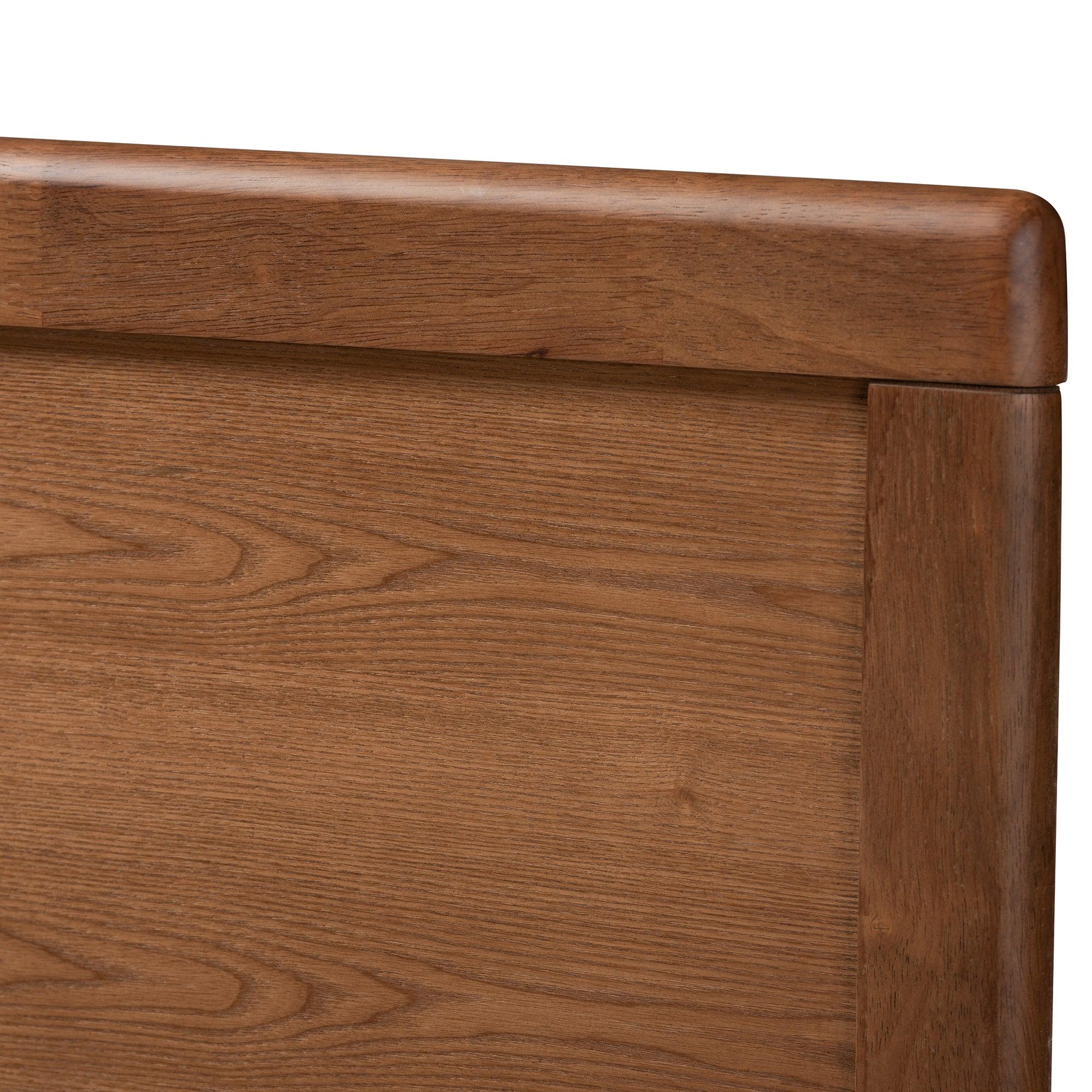 Tamsin Modern Transitional Ash Finished Wood 4-Drawer Platform Storage Bed with Built-In Shelves