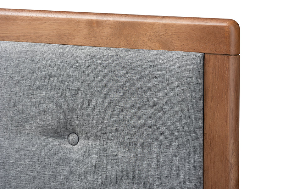 Sarine Mid-Century Modern Fabric Upholstered Finished Wood Headboard