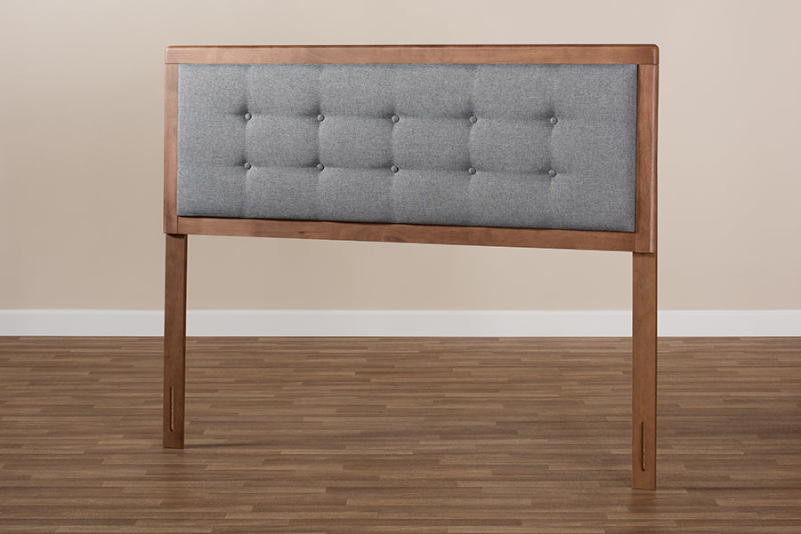 Sarine Mid-Century Modern Fabric Upholstered Finished Wood Headboard