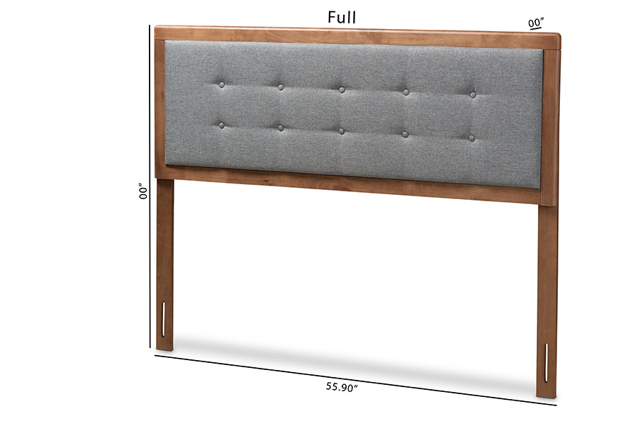 Sarine Mid-Century Modern Fabric Upholstered Finished Wood Headboard