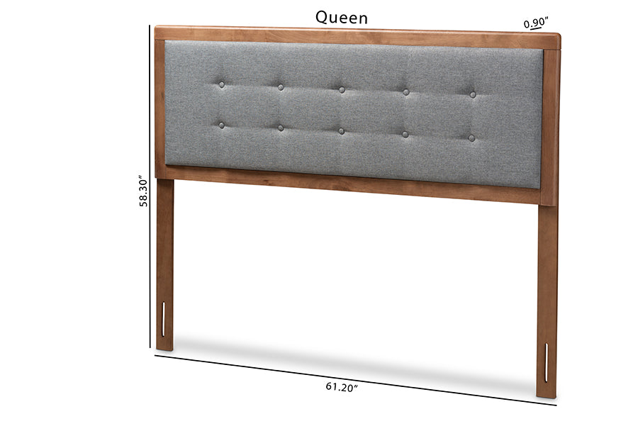 Sarine Mid-Century Modern Fabric Upholstered Finished Wood Headboard