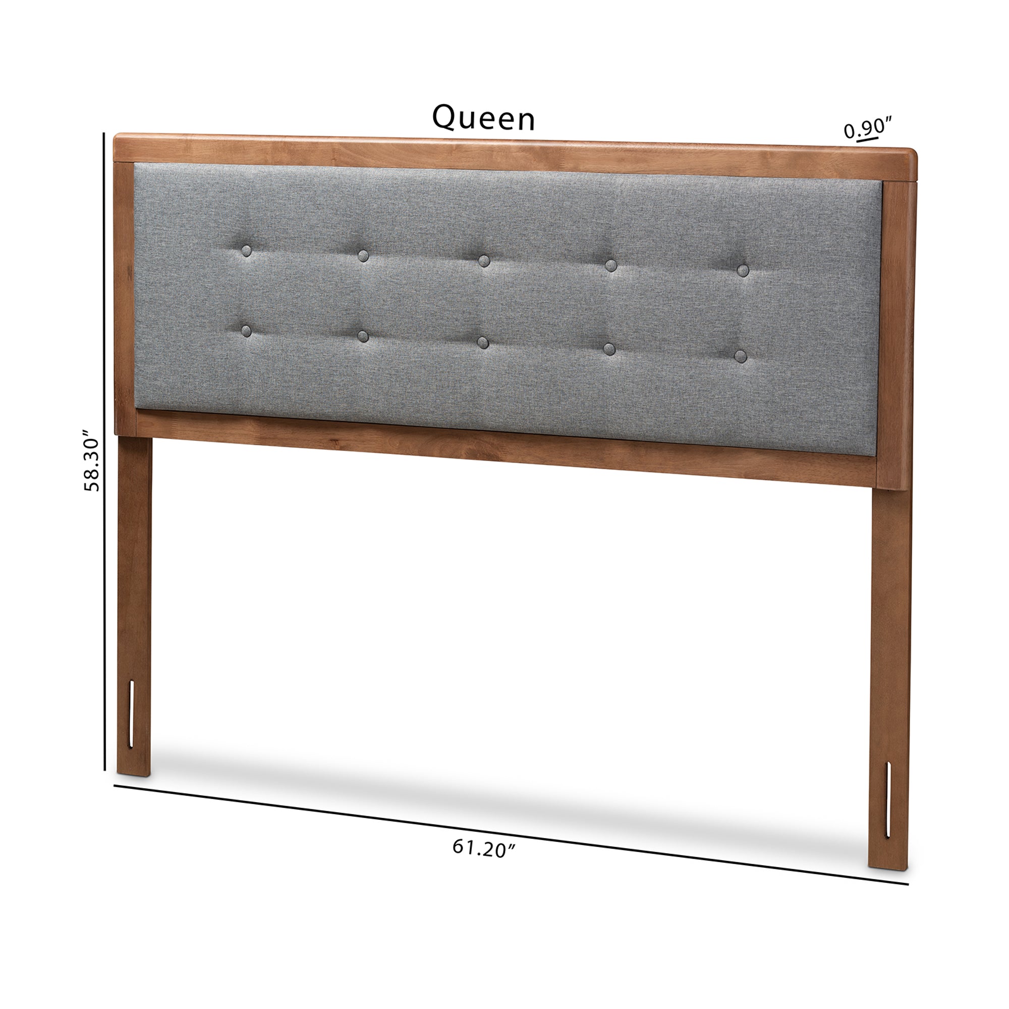 Sarine Mid-Century Modern Fabric Upholstered Finished Wood Headboard