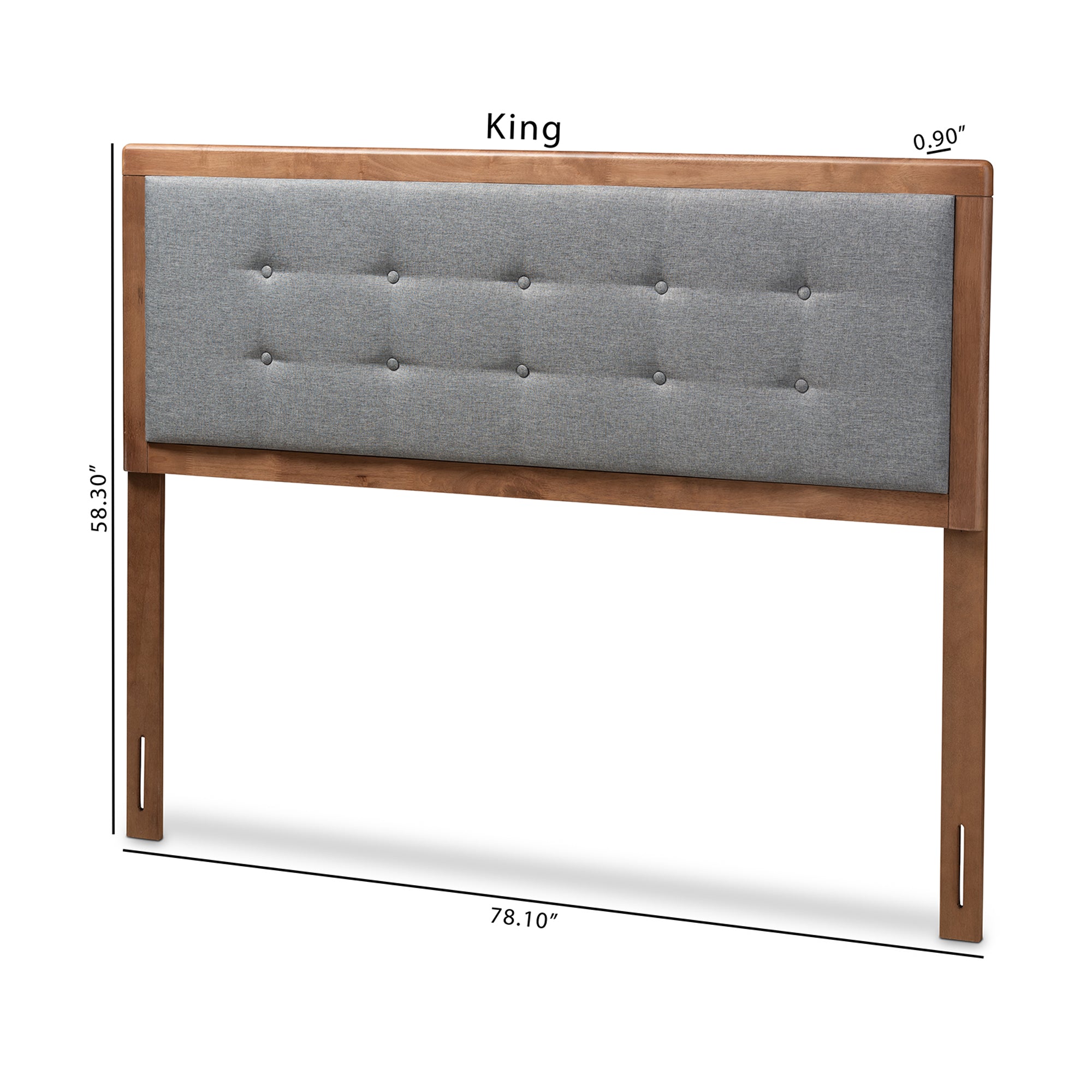 Sarine Mid-Century Modern Fabric Upholstered Finished Wood Headboard