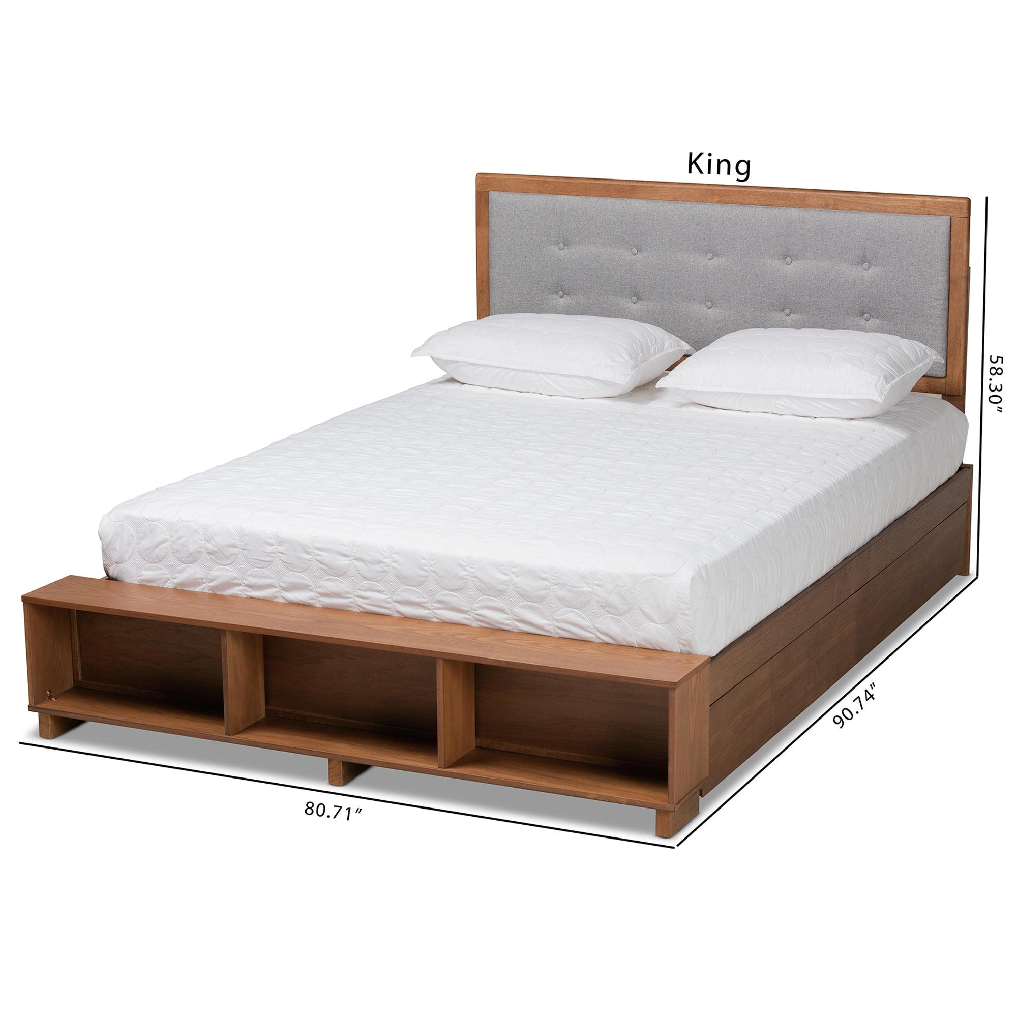 Cosma Modern Transitional Ash Finished Wood 4-Drawer Platform Storage Bed