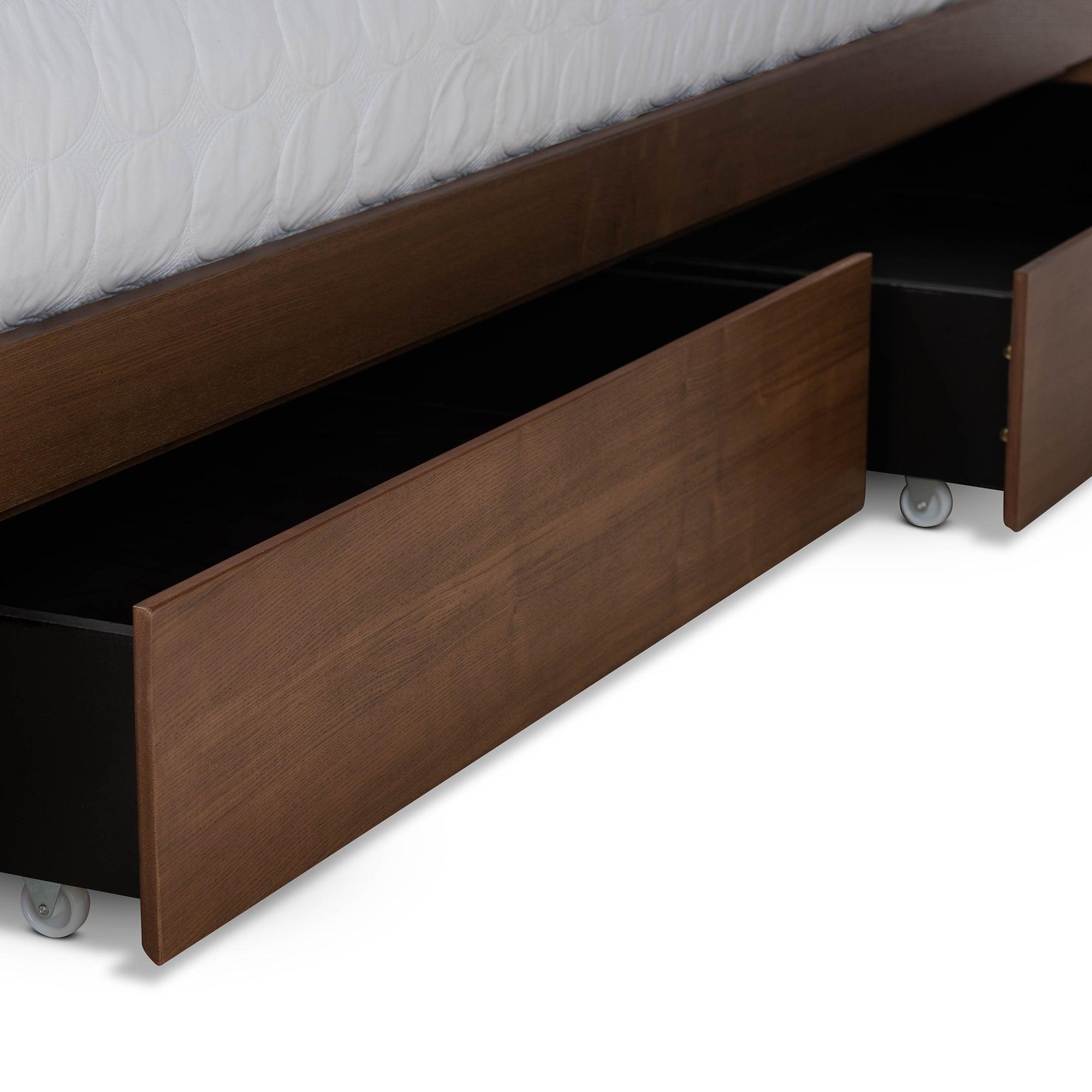 Cosma Modern Transitional Ash Finished Wood 4-Drawer Platform Storage Bed