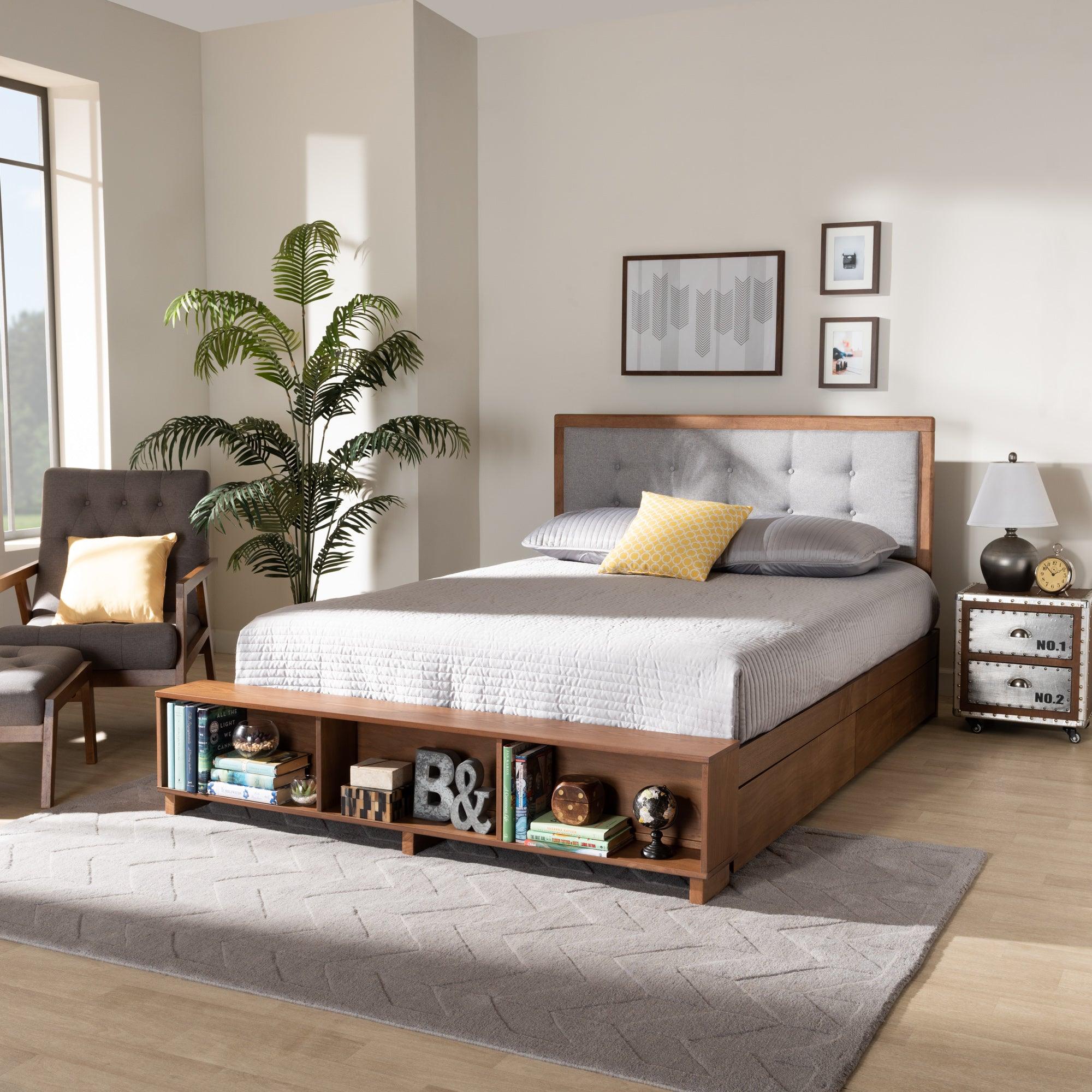Cosma Modern Transitional Ash Finished Wood 4-Drawer Platform Storage Bed