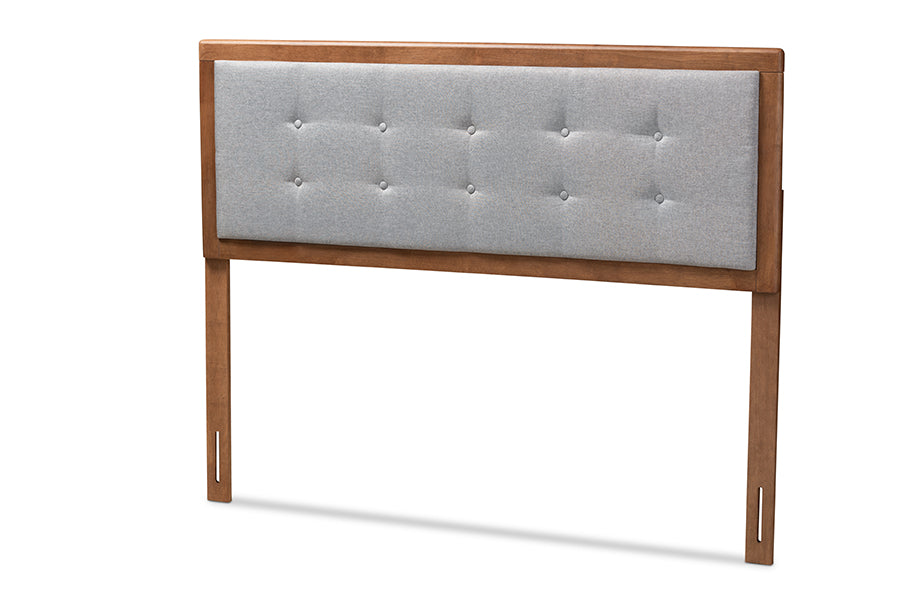 Sarine Mid-Century Modern Fabric Upholstered Finished Wood Headboard