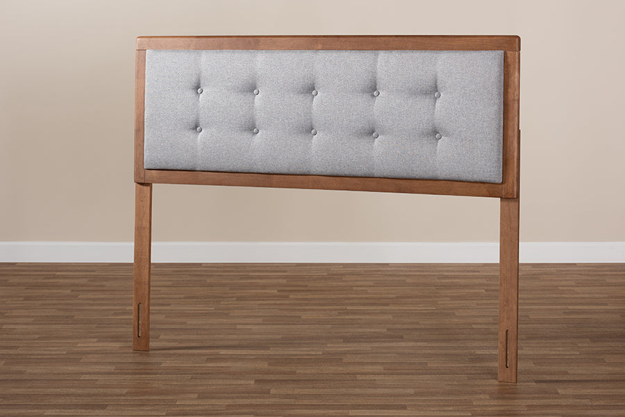 Sarine Mid-Century Modern Fabric Upholstered Finished Wood Headboard