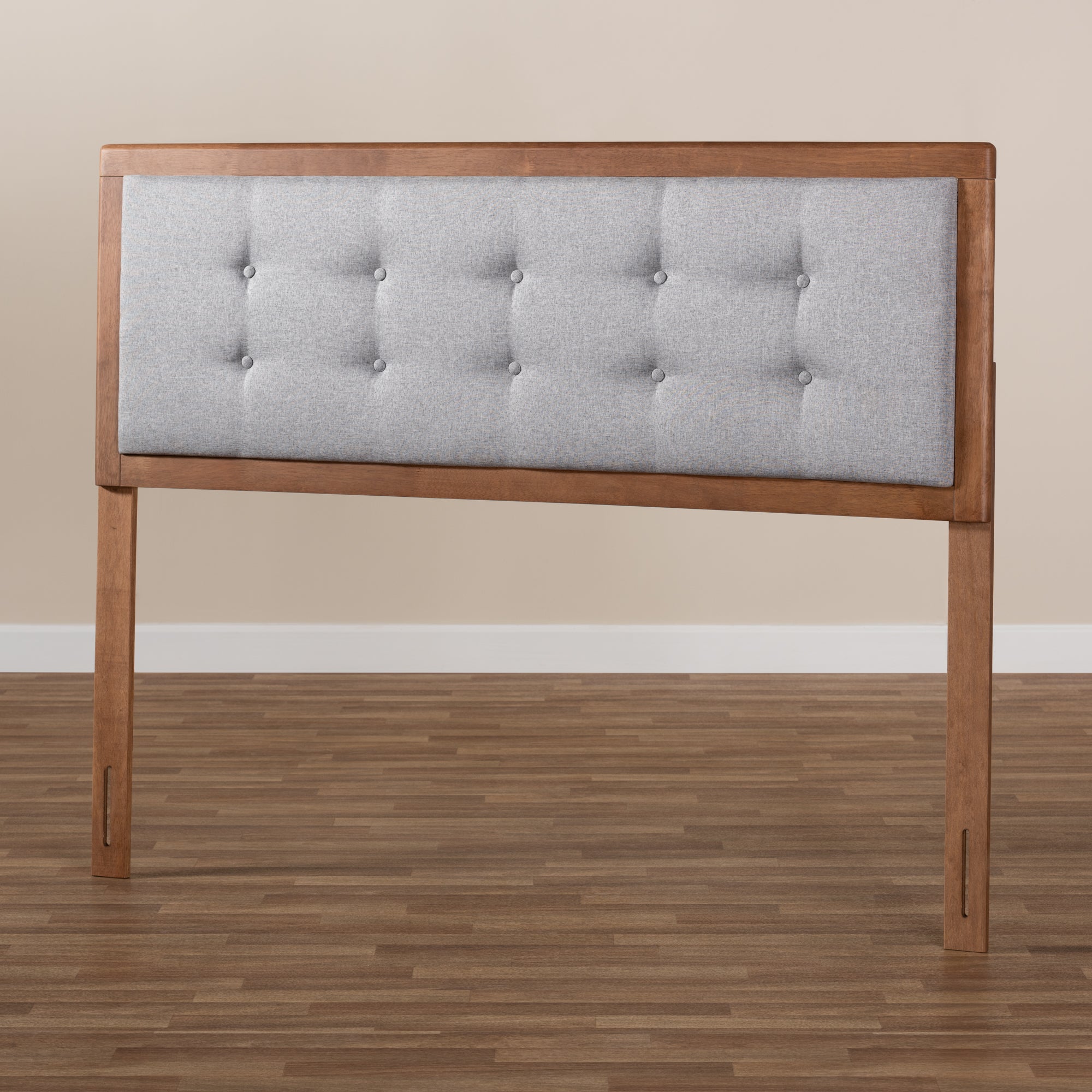 Sarine Mid-Century Modern Fabric Upholstered Finished Wood Headboard