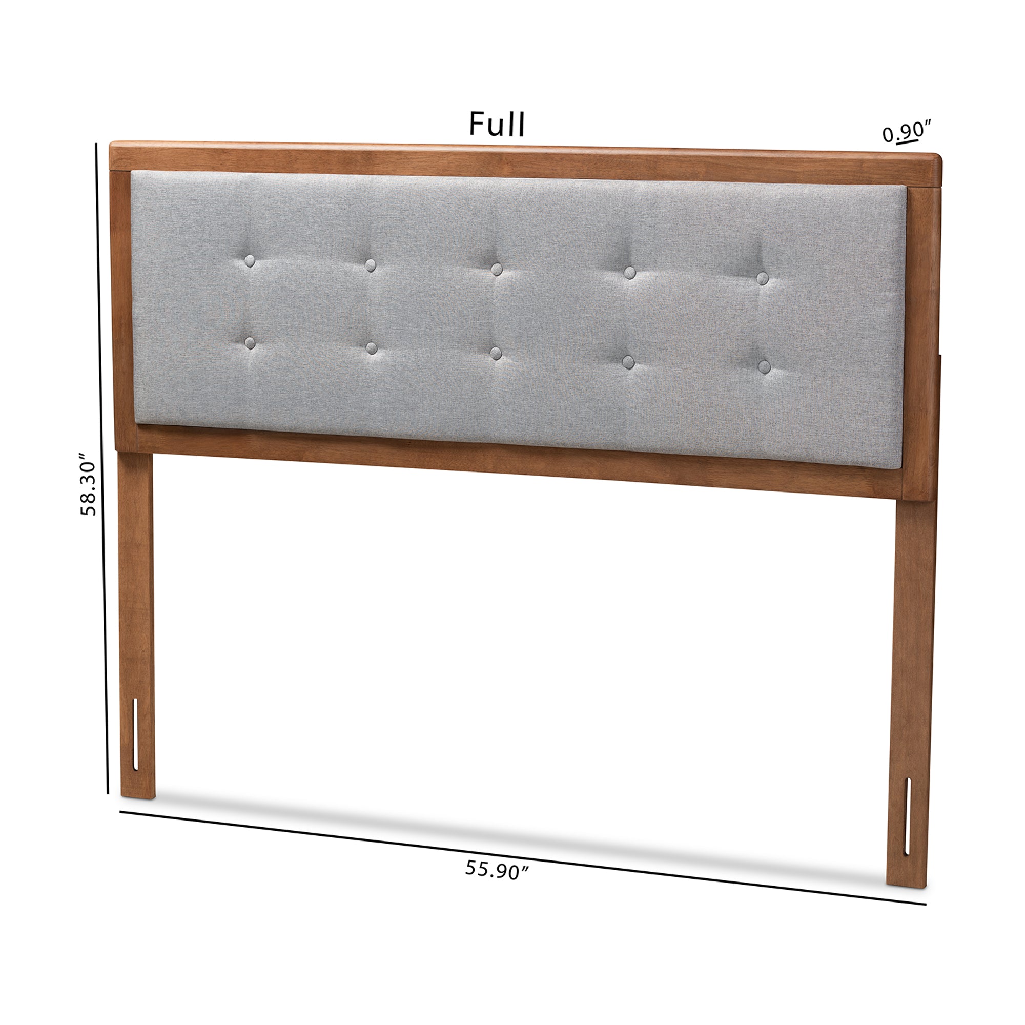 Sarine Mid-Century Modern Fabric Upholstered Finished Wood Headboard