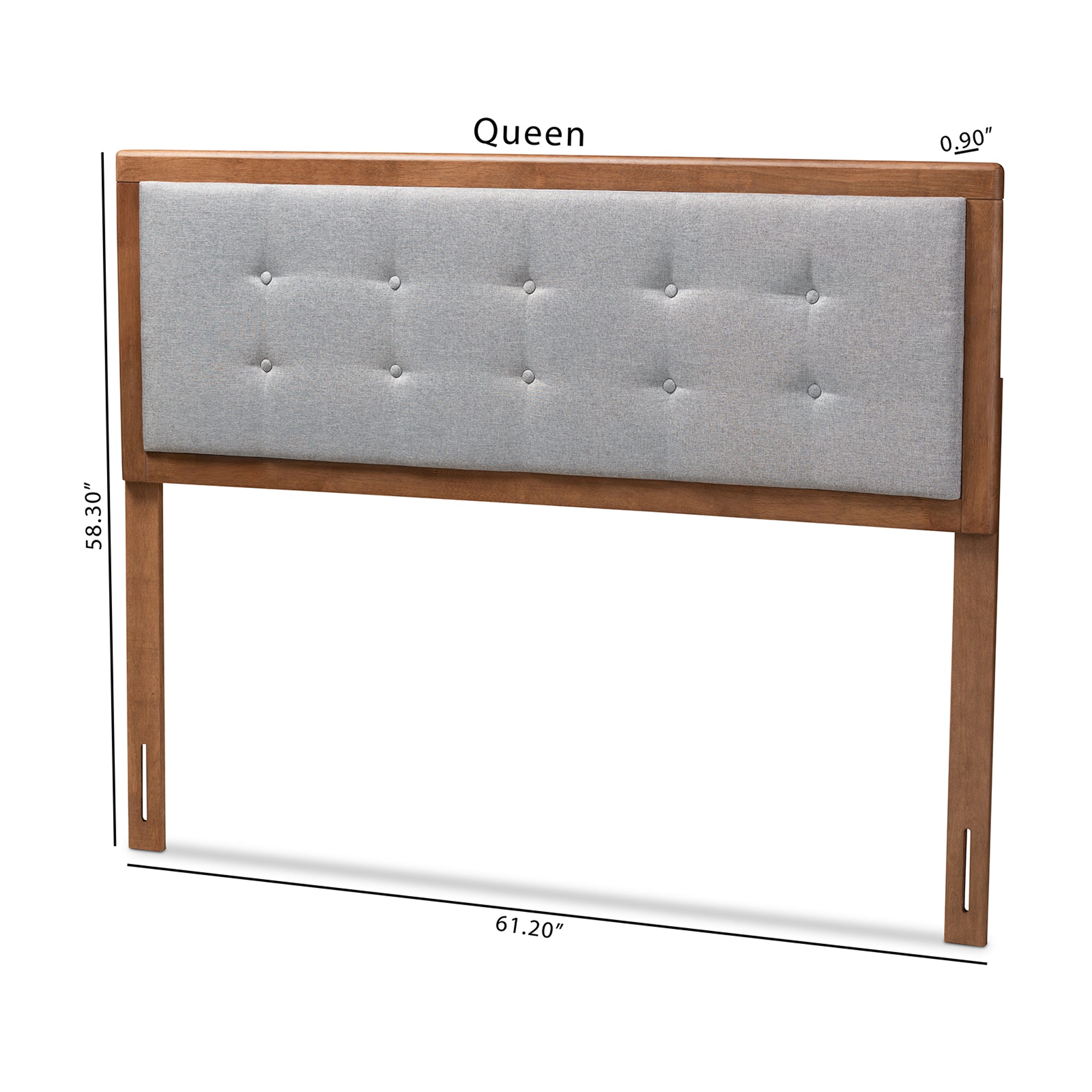 Sarine Mid-Century Modern Fabric Upholstered Finished Wood Headboard