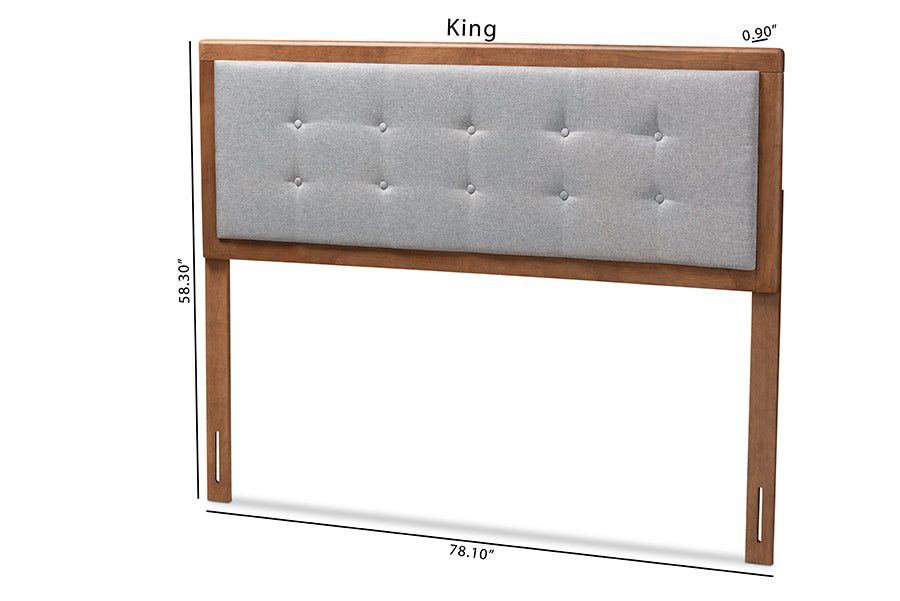 Sarine Mid-Century Modern Fabric Upholstered Finished Wood Headboard