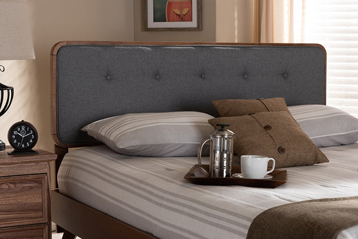 Palina Mid-Century Modern Fabric Upholstered Finished Wood Headboard