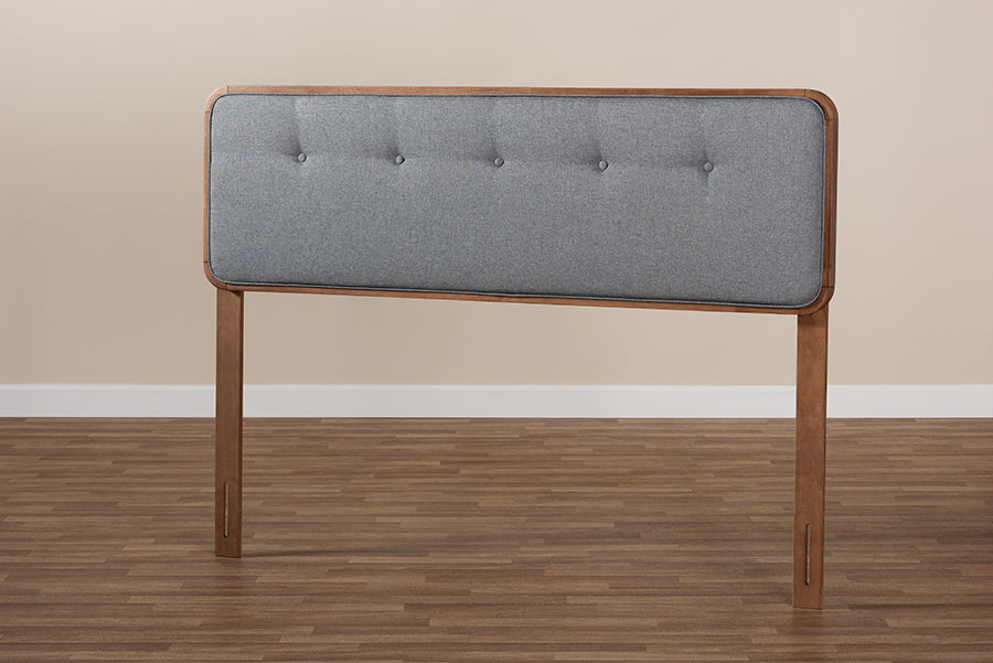 Palina Mid-Century Modern Fabric Upholstered Finished Wood Headboard