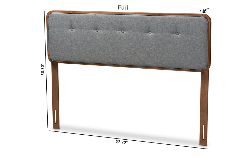 Palina Mid-Century Modern Fabric Upholstered Finished Wood Headboard