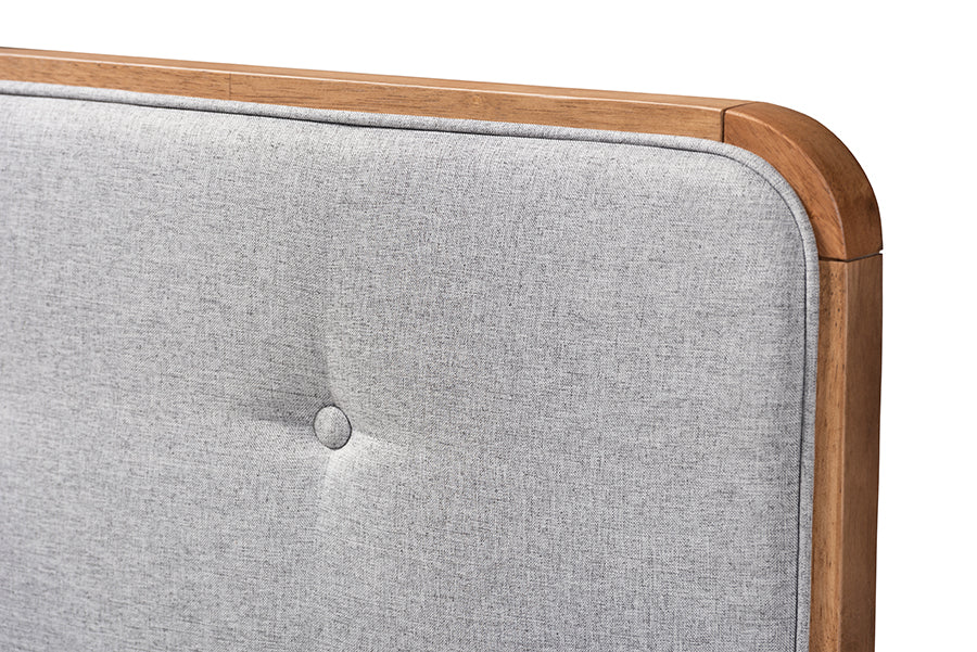 Palina Mid-Century Modern Fabric Upholstered Finished Wood Headboard