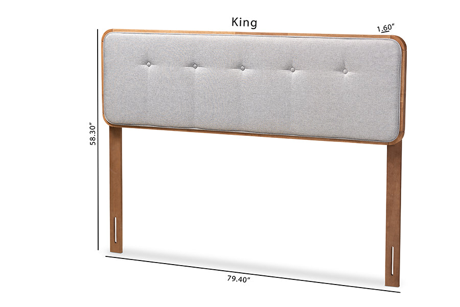 Palina Mid-Century Modern Fabric Upholstered Finished Wood Headboard