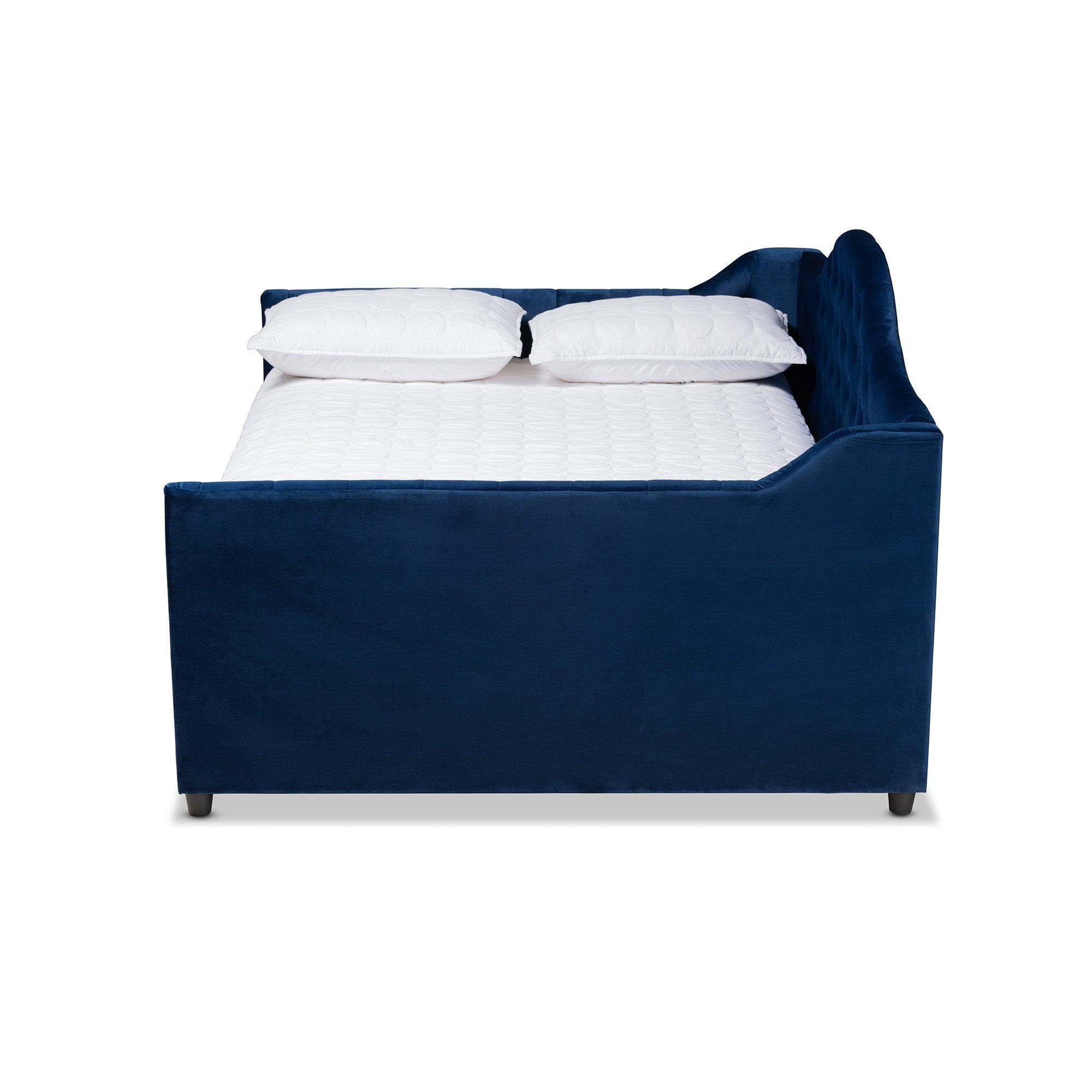 Perry Modern and Contemporary Royal Velvet Fabric Upholstered and Button Tufted Daybed