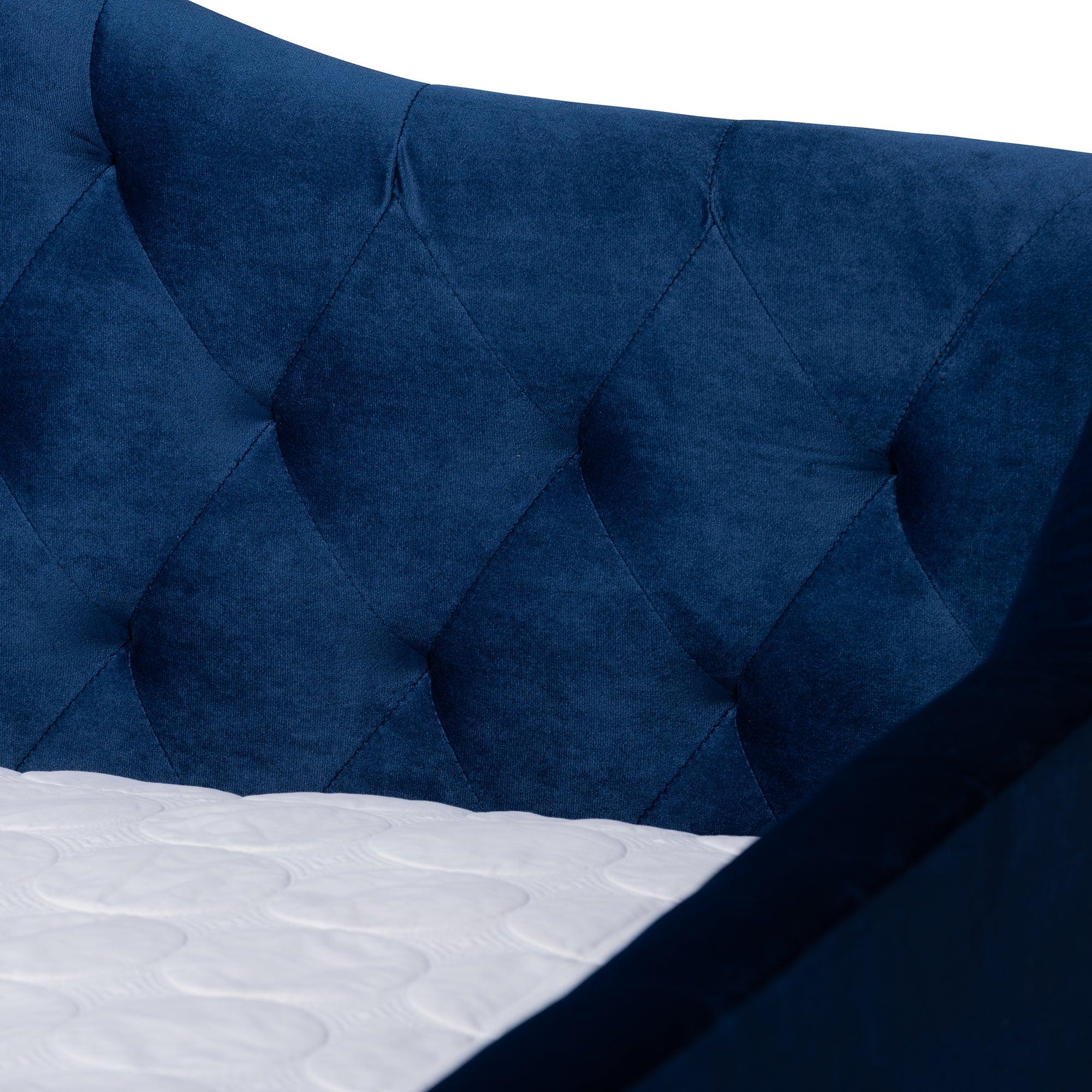 Perry Modern and Contemporary Royal Velvet Fabric Upholstered and Button Tufted Daybed