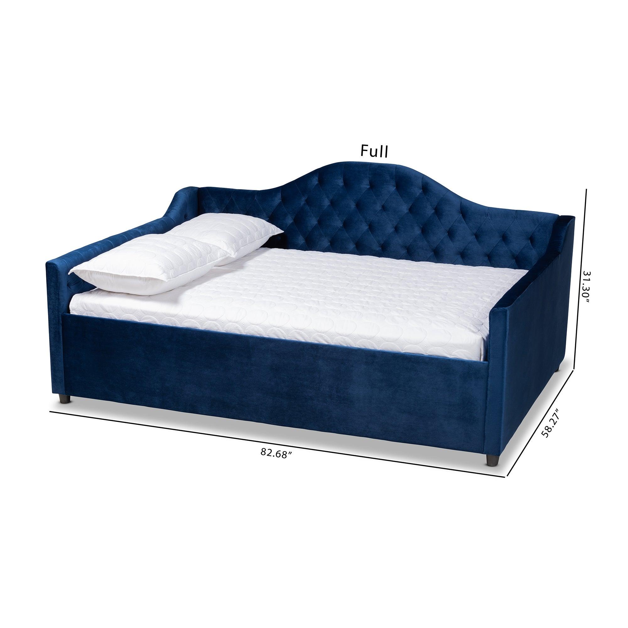 Perry Modern and Contemporary Royal Velvet Fabric Upholstered and Button Tufted Daybed