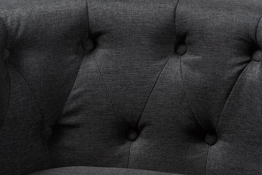 Bisset Classic and Traditional Fabric Upholstered Chesterfield Chair