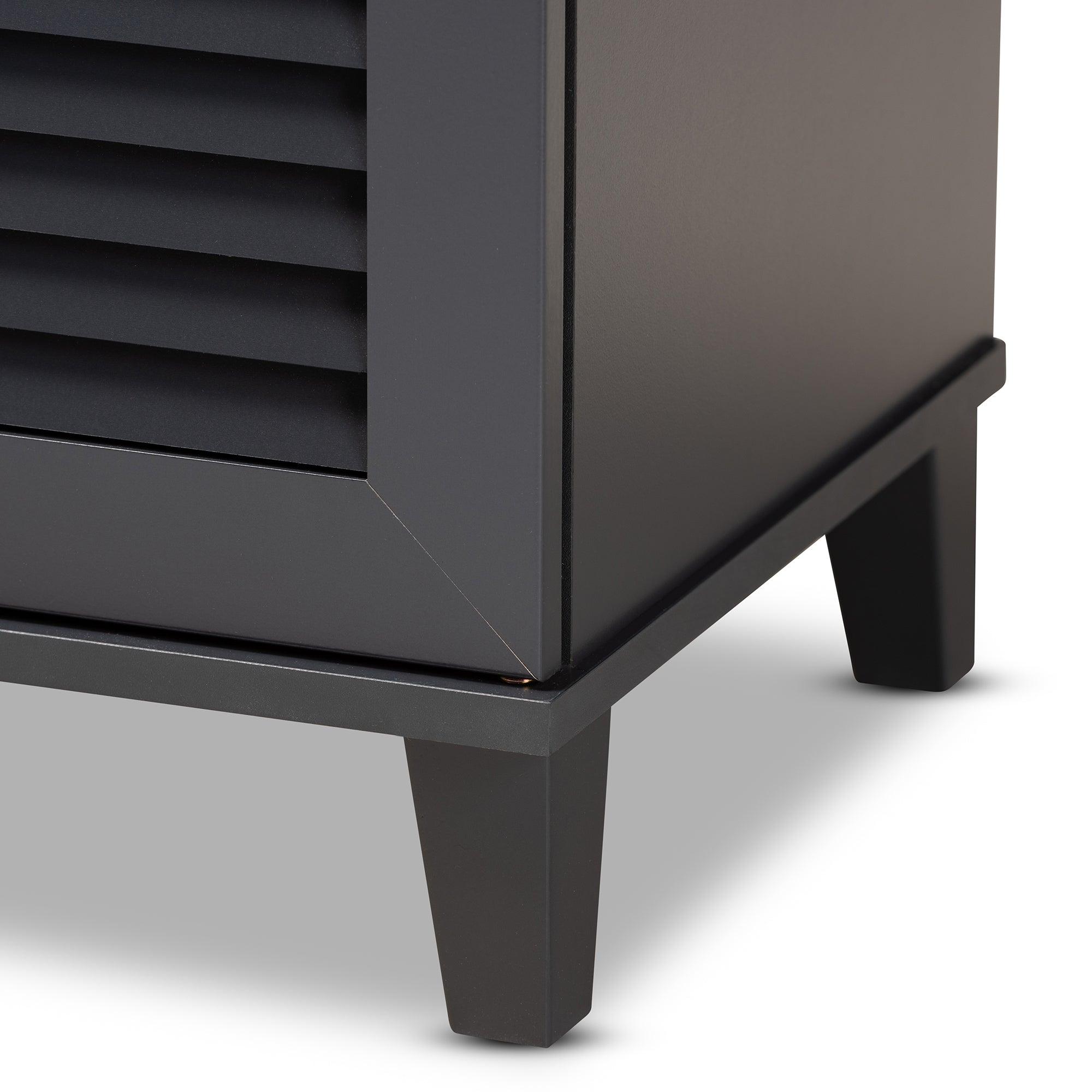 Coolidge Modern and Contemporary Dark Finished 4-Shelf Wood Shoe Storage Cabinet