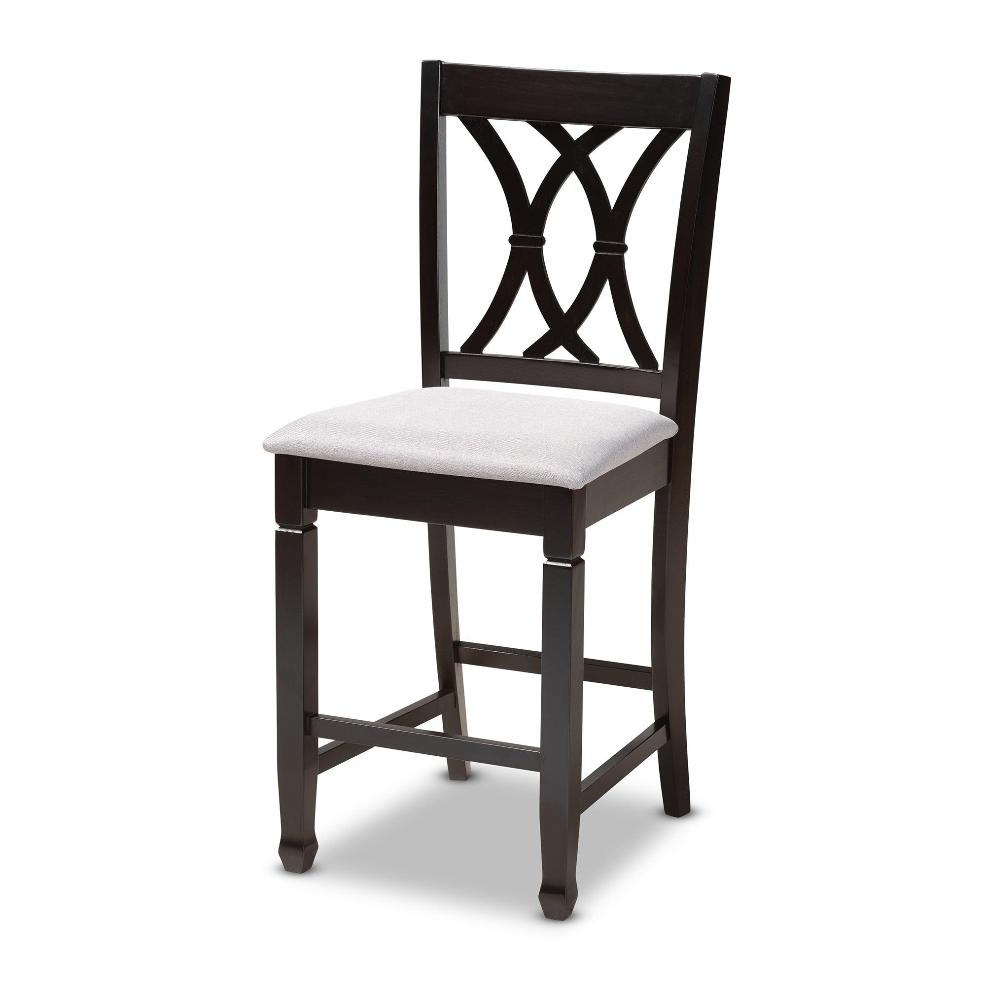 Reneau Modern and Contemporary Fabric Upholstered Espresso Finished 5-Piece Wood Pub Set