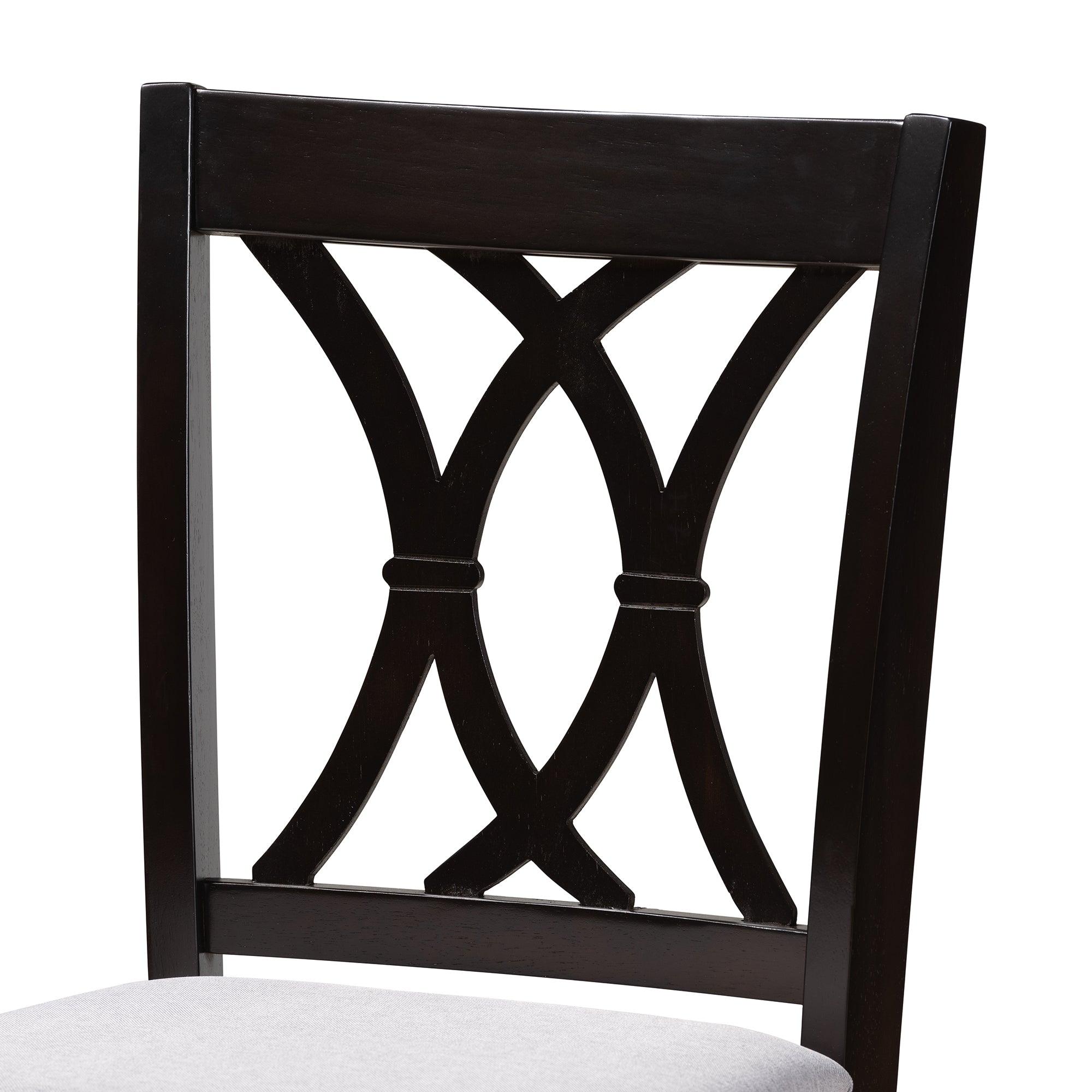 Reneau Modern and Contemporary Fabric Upholstered Espresso Finished 5-Piece Wood Pub Set