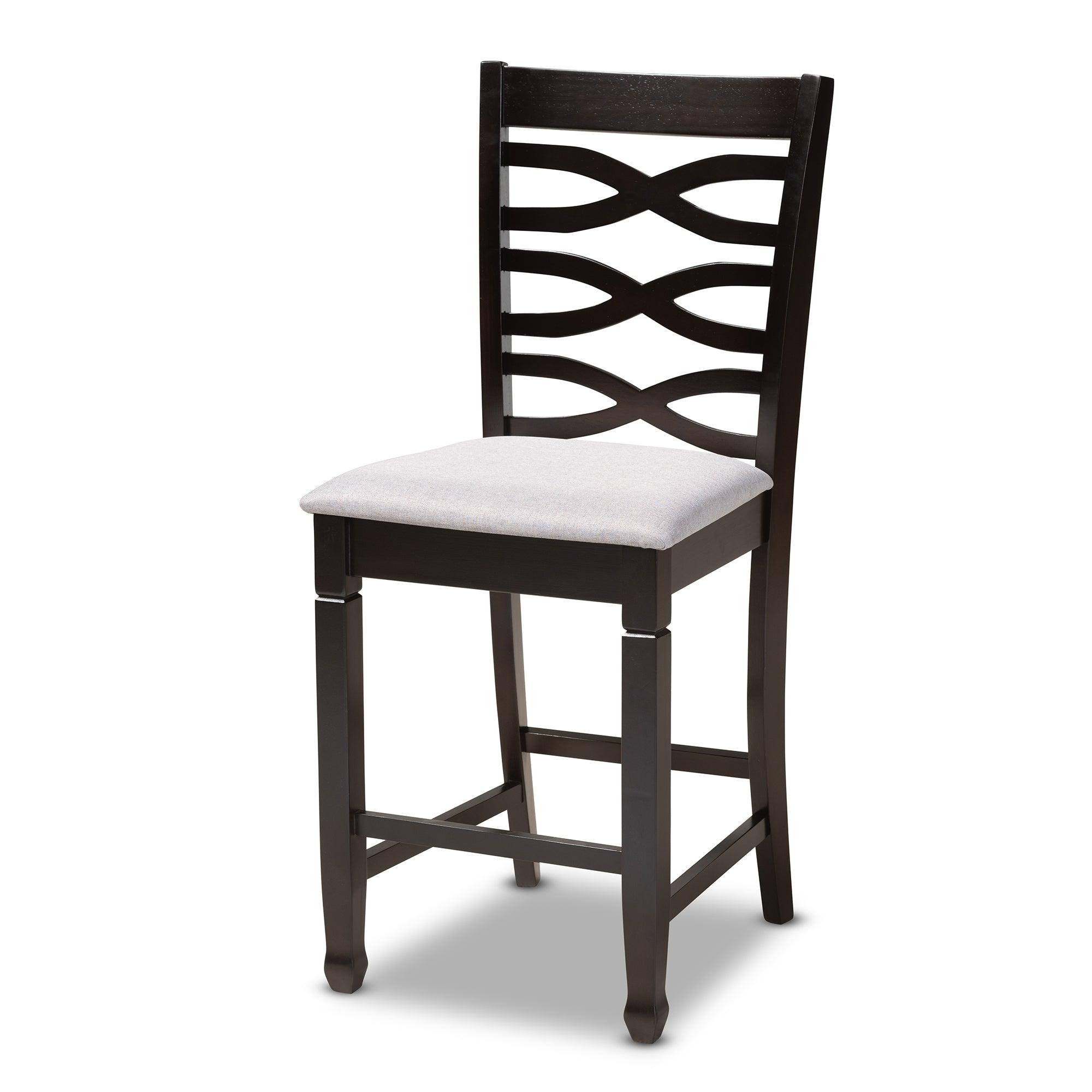 Lanier Modern and Contemporary Fabric Upholstered Espresso Finished 5-Piece Wood Pub Set