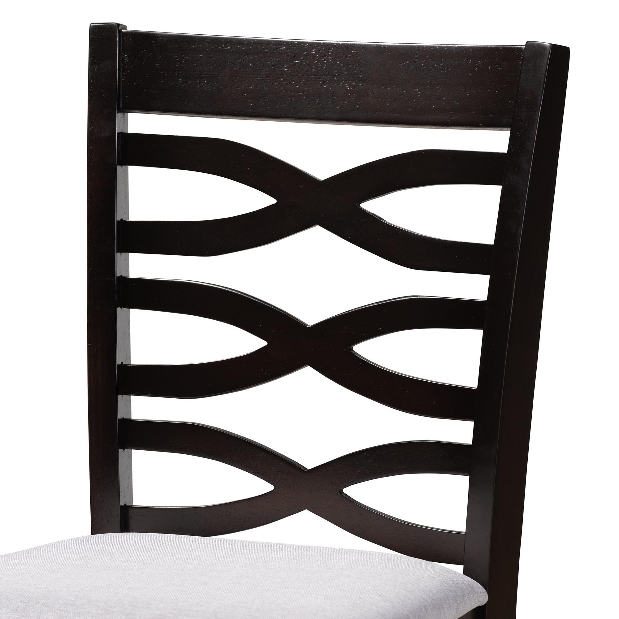 Lanier Modern and Contemporary Fabric Upholstered Espresso Finished 5-Piece Wood Pub Set