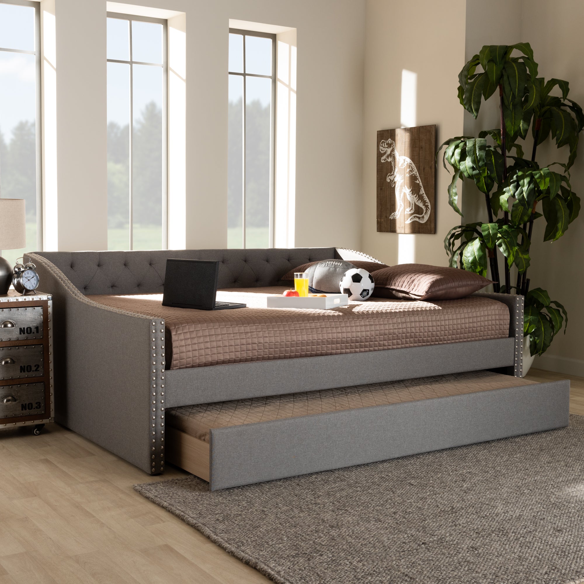 Haylie Modern and Contemporary Fabric Upholstered Daybed