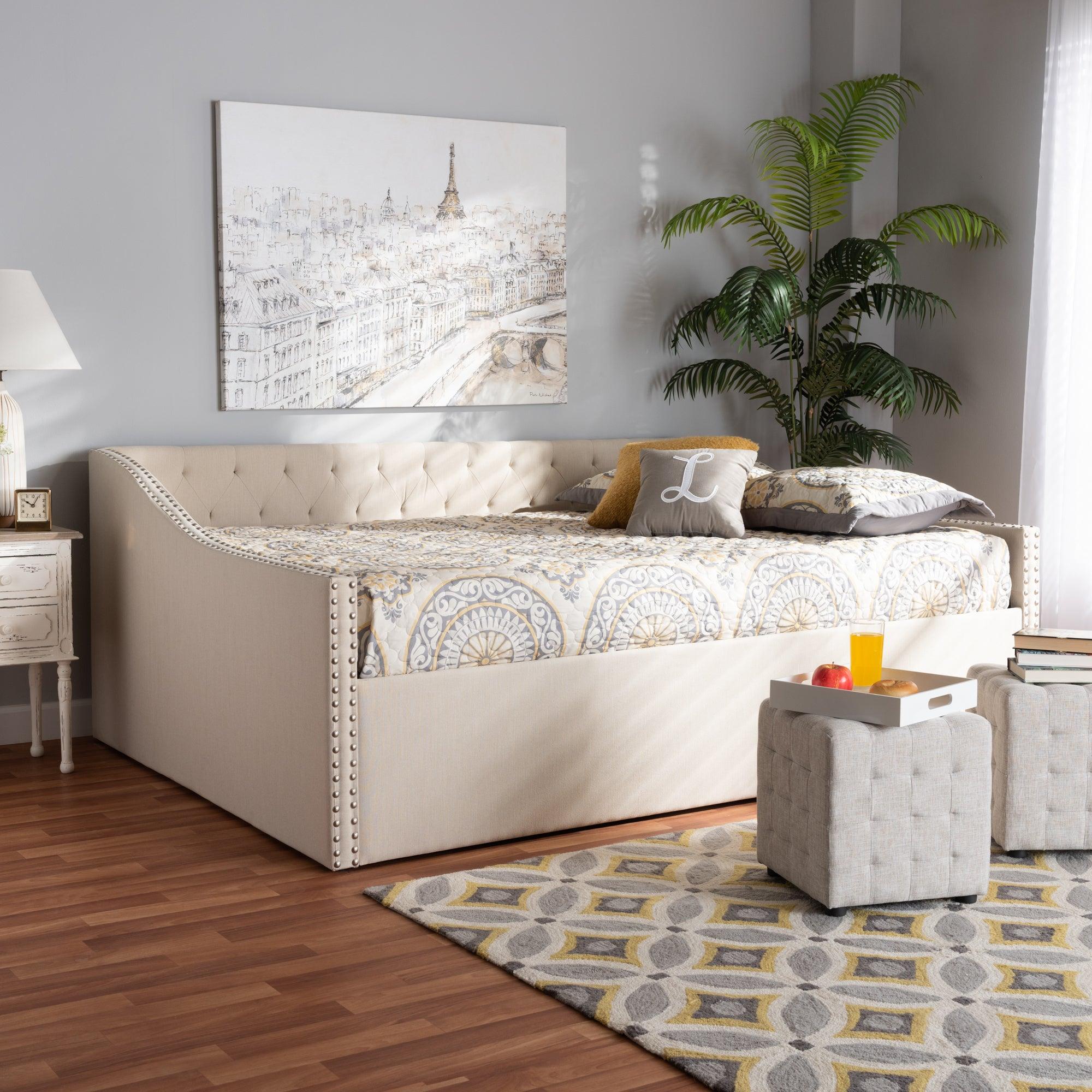 Haylie Modern and Contemporary Fabric Upholstered Daybed