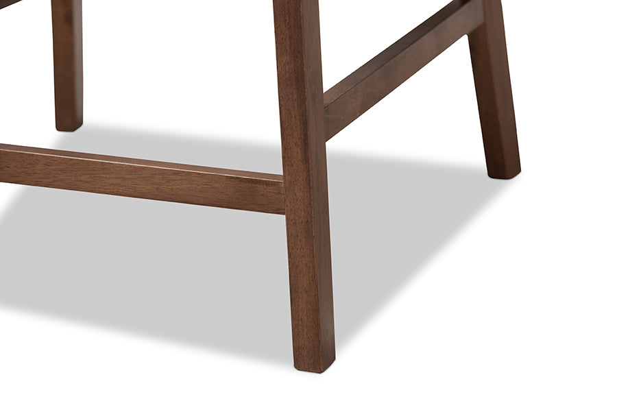 Larine Modern and Contemporary Fabric Upholstered Finished 2-Piece Wood Counter Stool Set