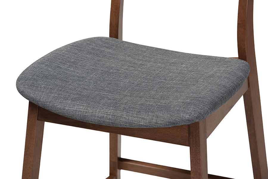 Larine Modern and Contemporary Fabric Upholstered Finished 2-Piece Wood Counter Stool Set