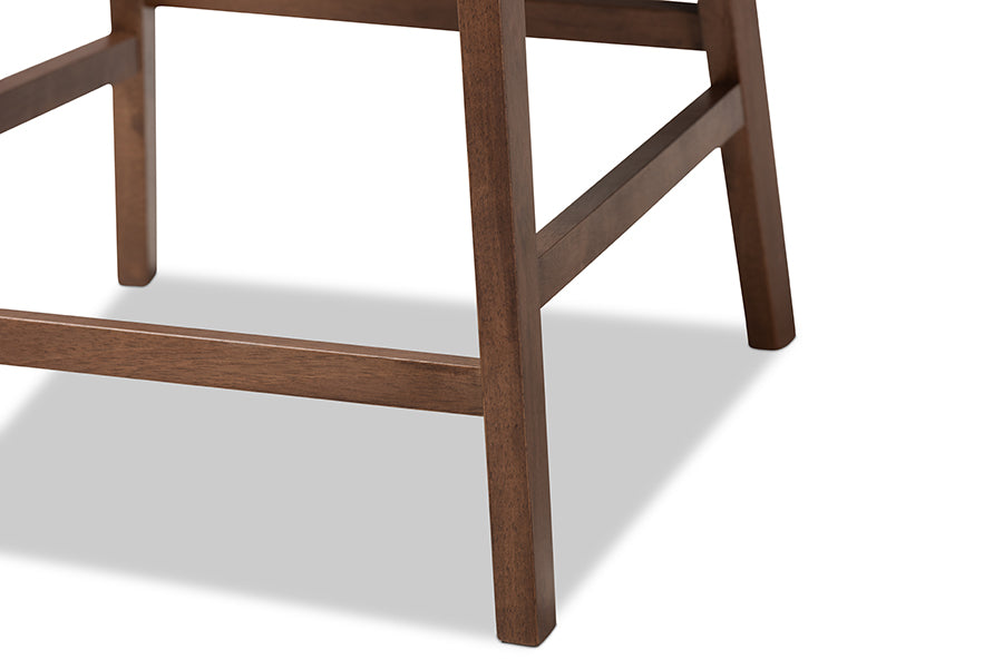 Larine Modern and Contemporary Fabric Upholstered Finished 2-Piece Wood Counter Stool Set