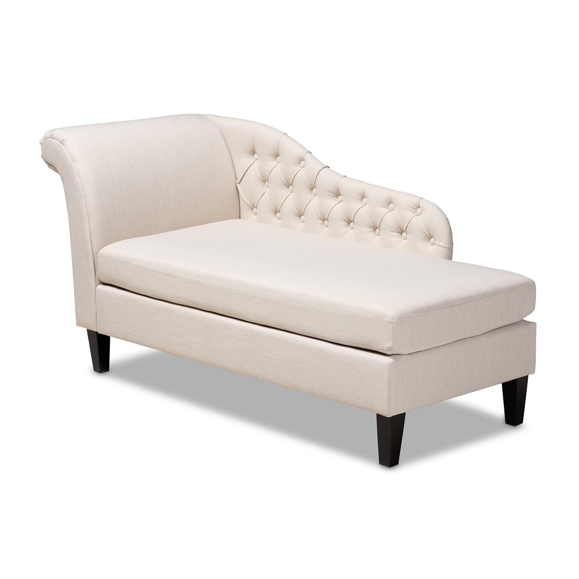 Florent Modern and Contemporary Fabric Upholstered Finished Chaise Lounge
