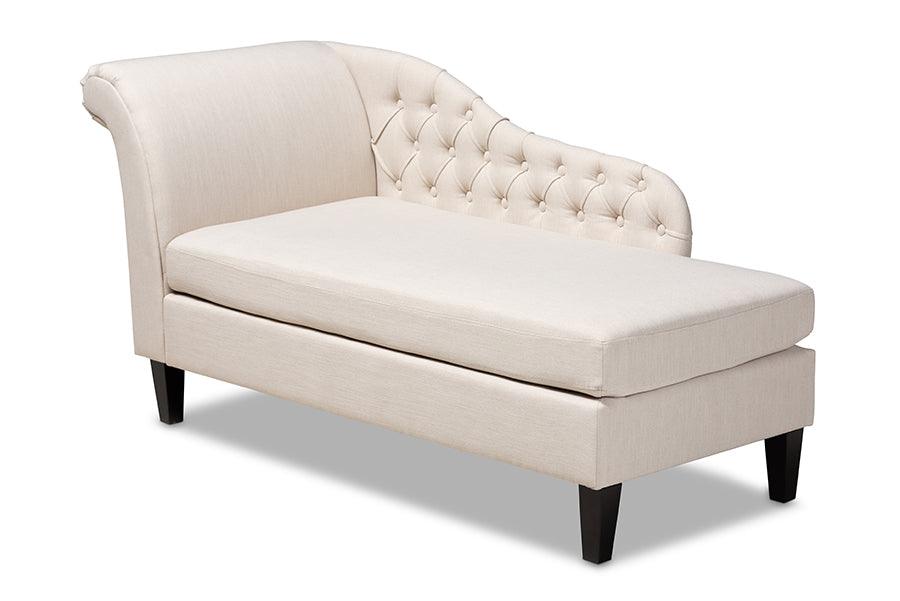 Florent Modern and Contemporary Fabric Upholstered Finished Chaise Lounge