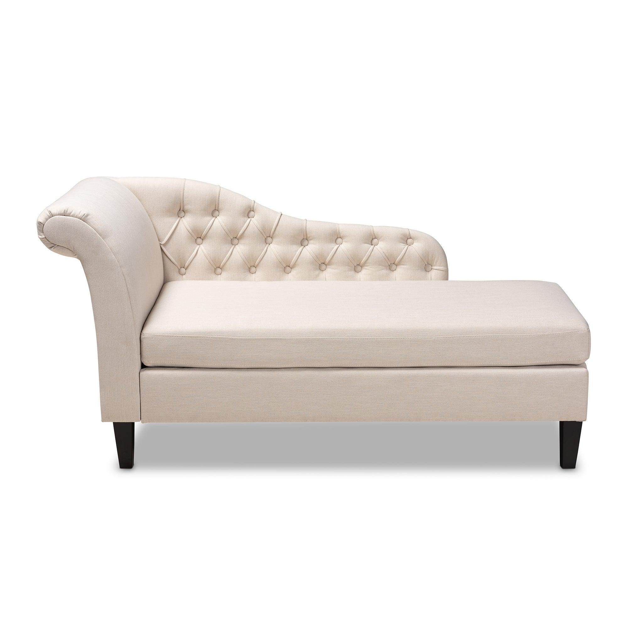 Florent Modern and Contemporary Fabric Upholstered Finished Chaise Lounge