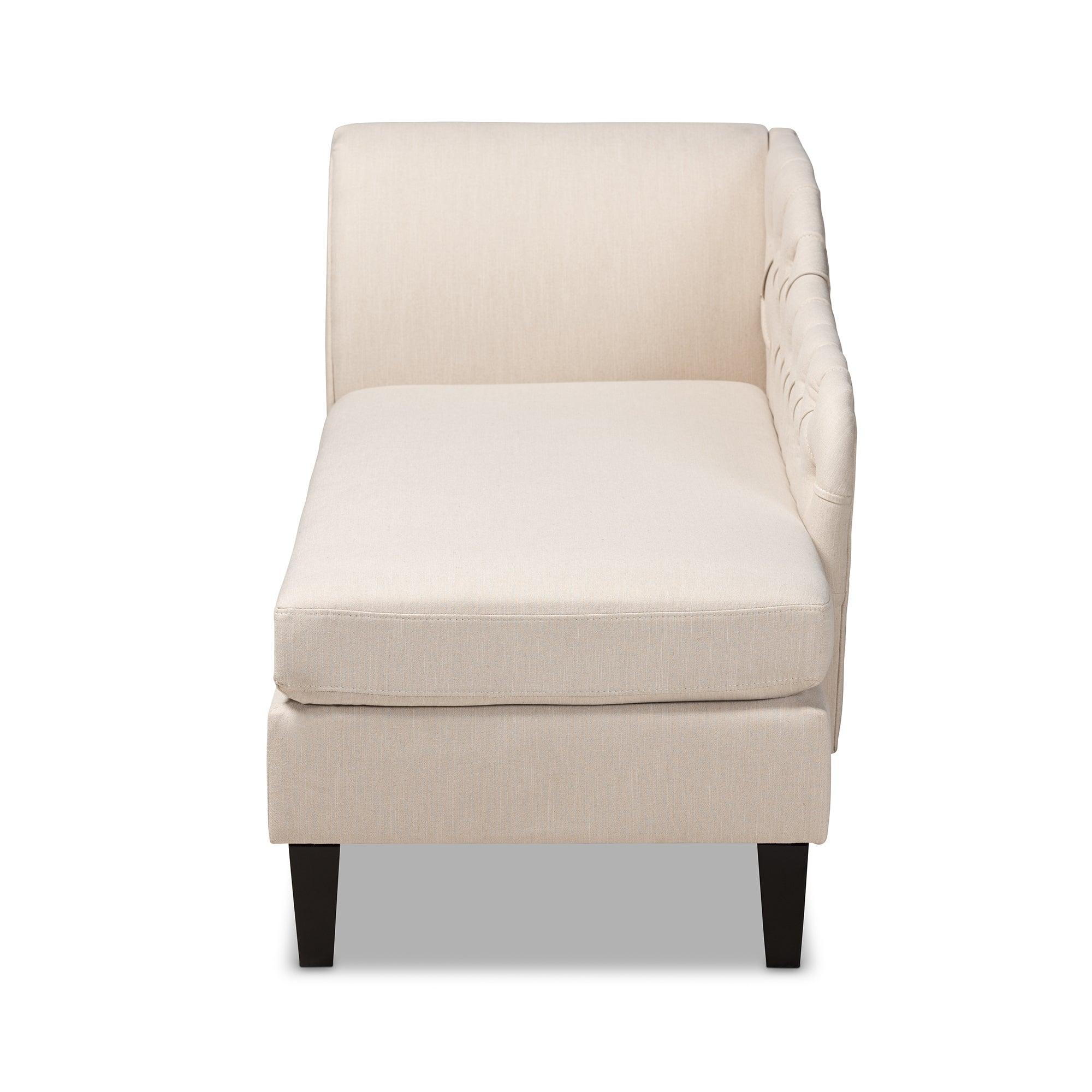 Florent Modern and Contemporary Fabric Upholstered Finished Chaise Lounge