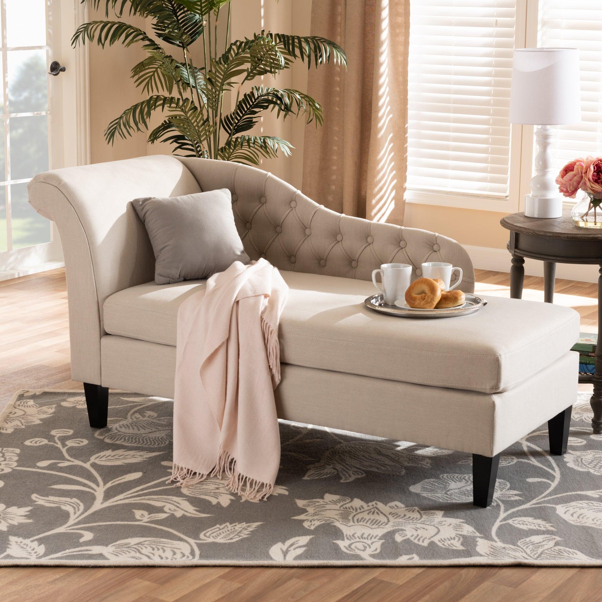 Florent Modern and Contemporary Fabric Upholstered Finished Chaise Lounge