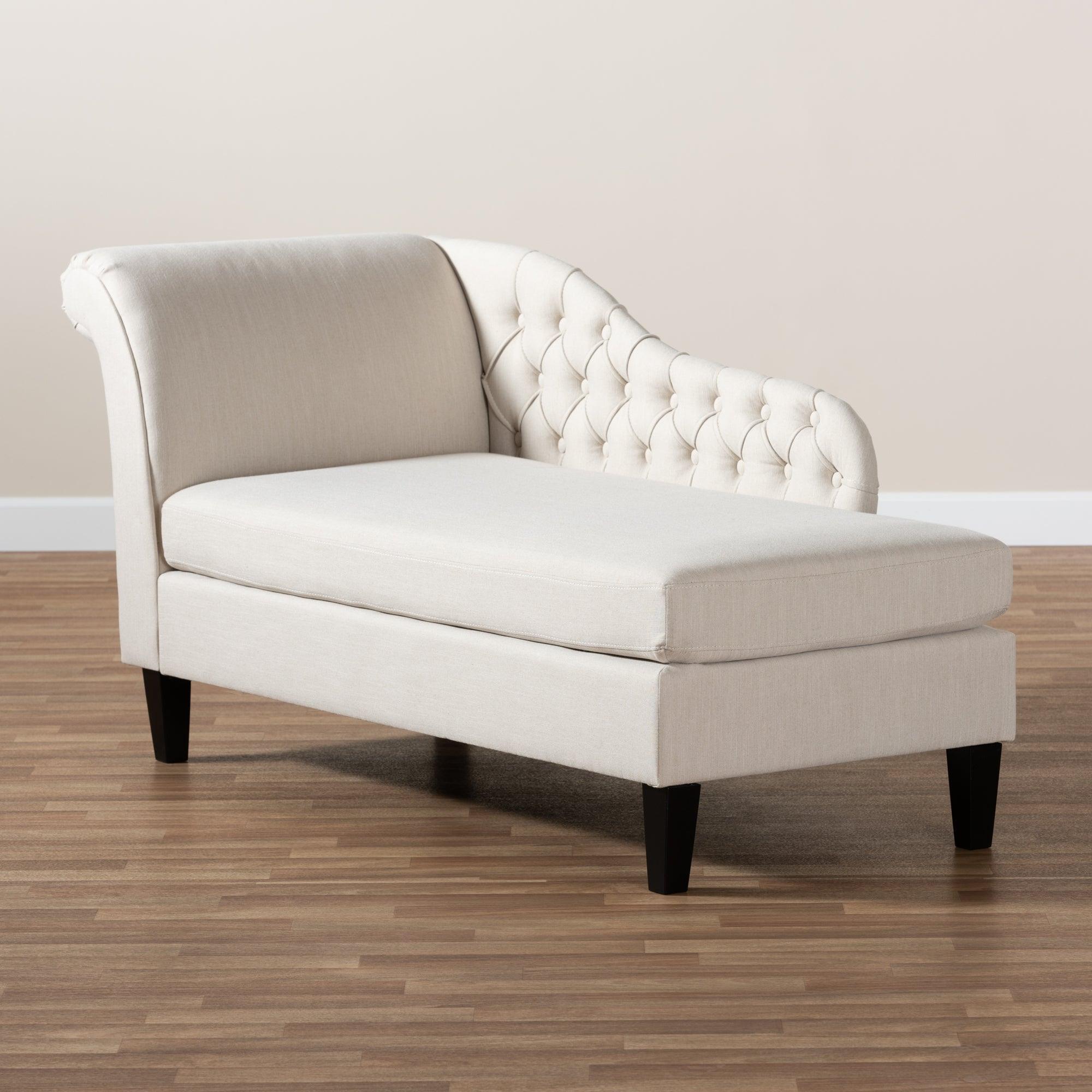 Florent Modern and Contemporary Fabric Upholstered Finished Chaise Lounge