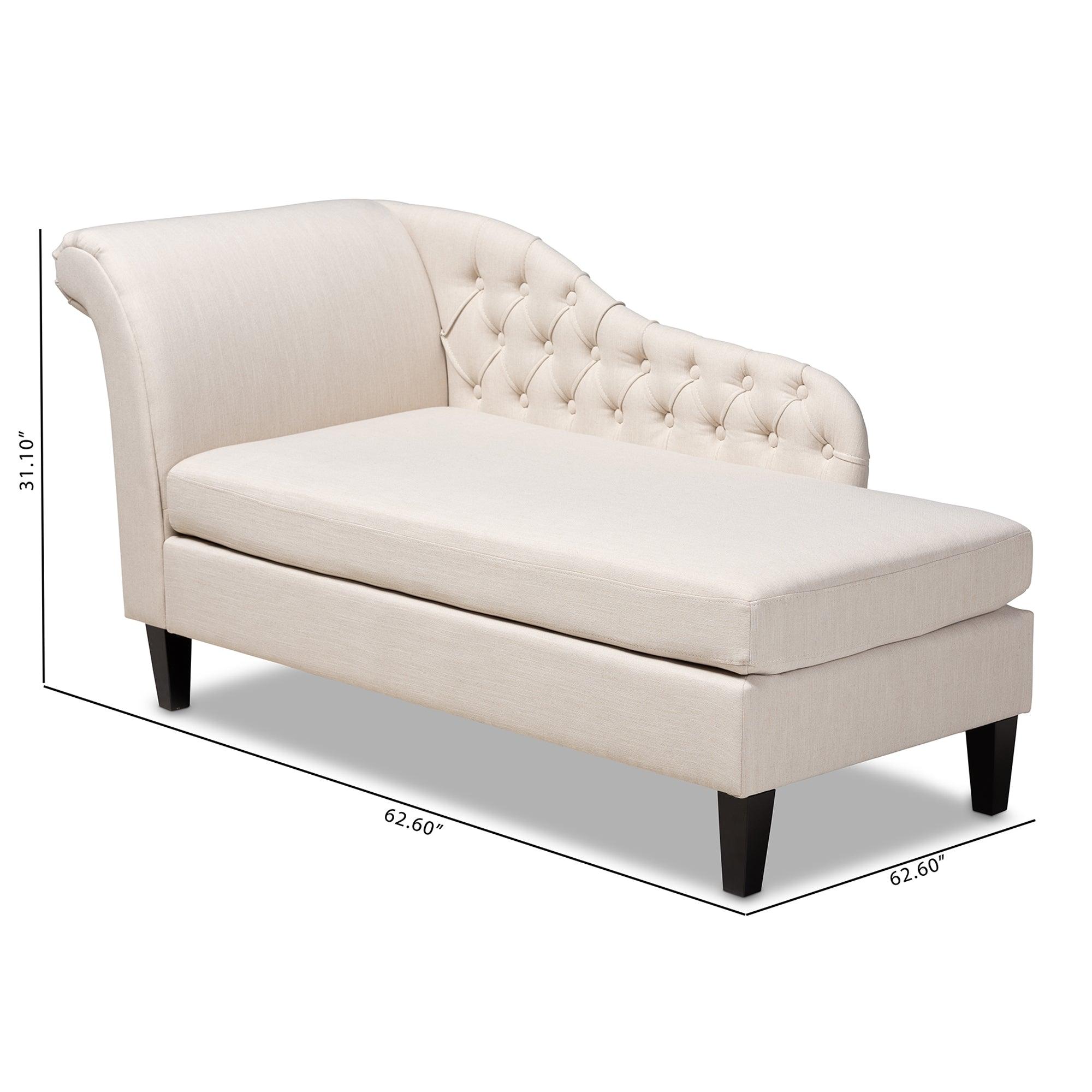 Florent Modern and Contemporary Fabric Upholstered Finished Chaise Lounge