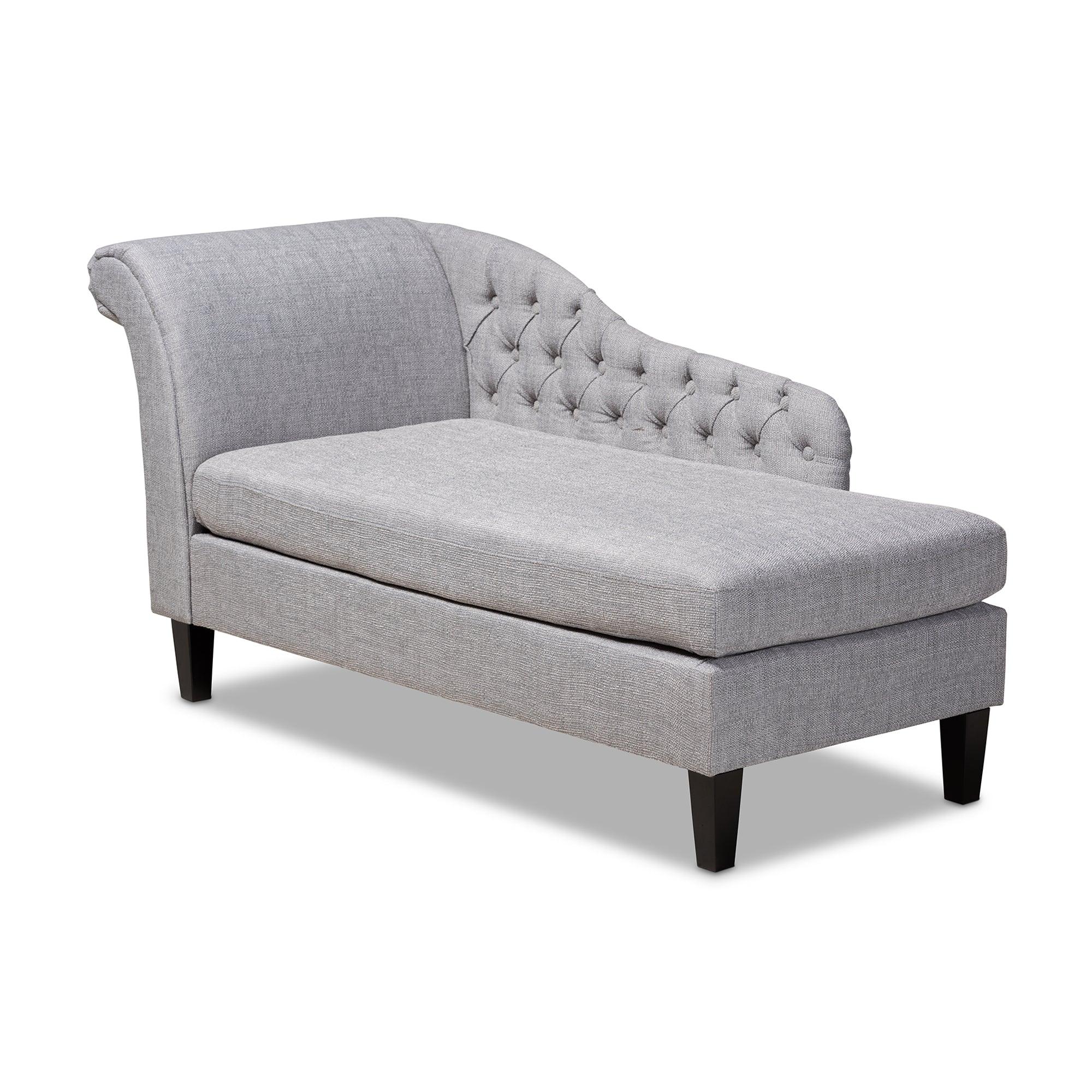 Florent Modern and Contemporary Fabric Upholstered Finished Chaise Lounge