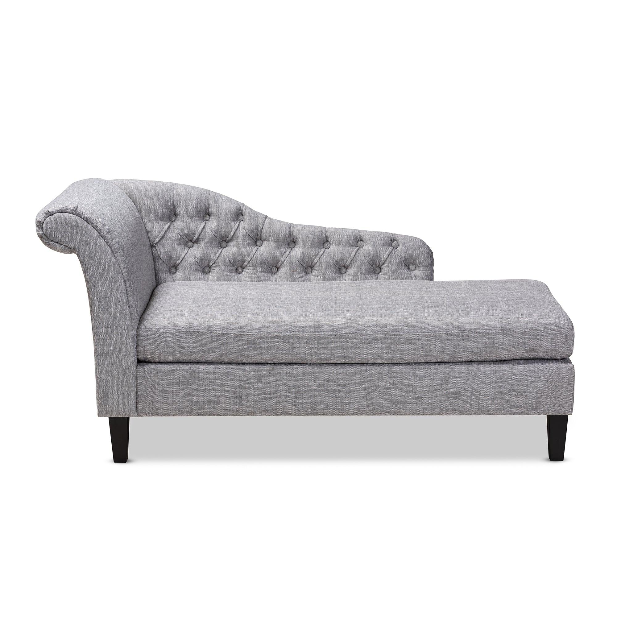 Florent Modern and Contemporary Fabric Upholstered Finished Chaise Lounge